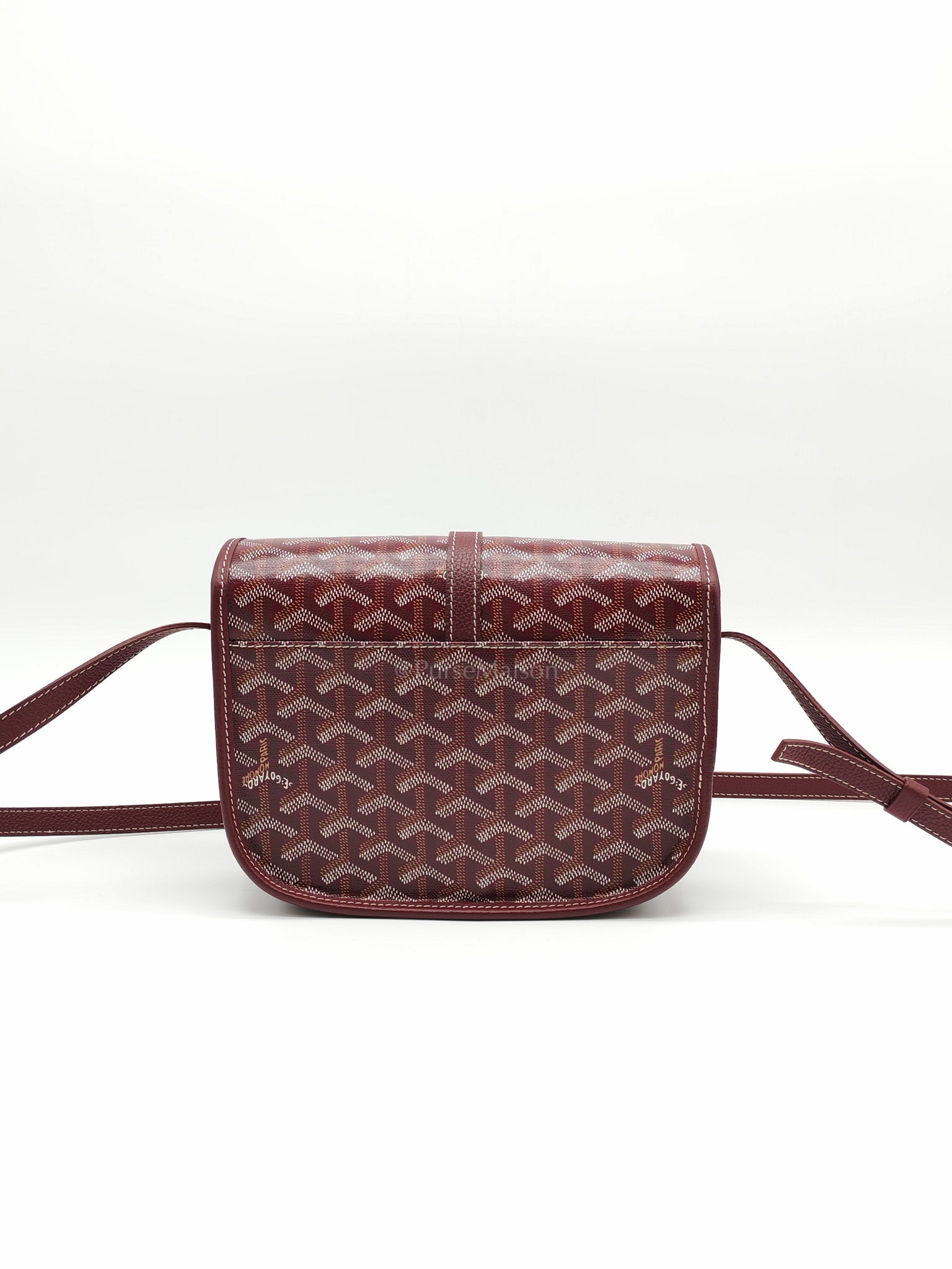 Belvedere PM in Burgundy Goyardine Canvas | Purse Maison Luxury Bags Shop