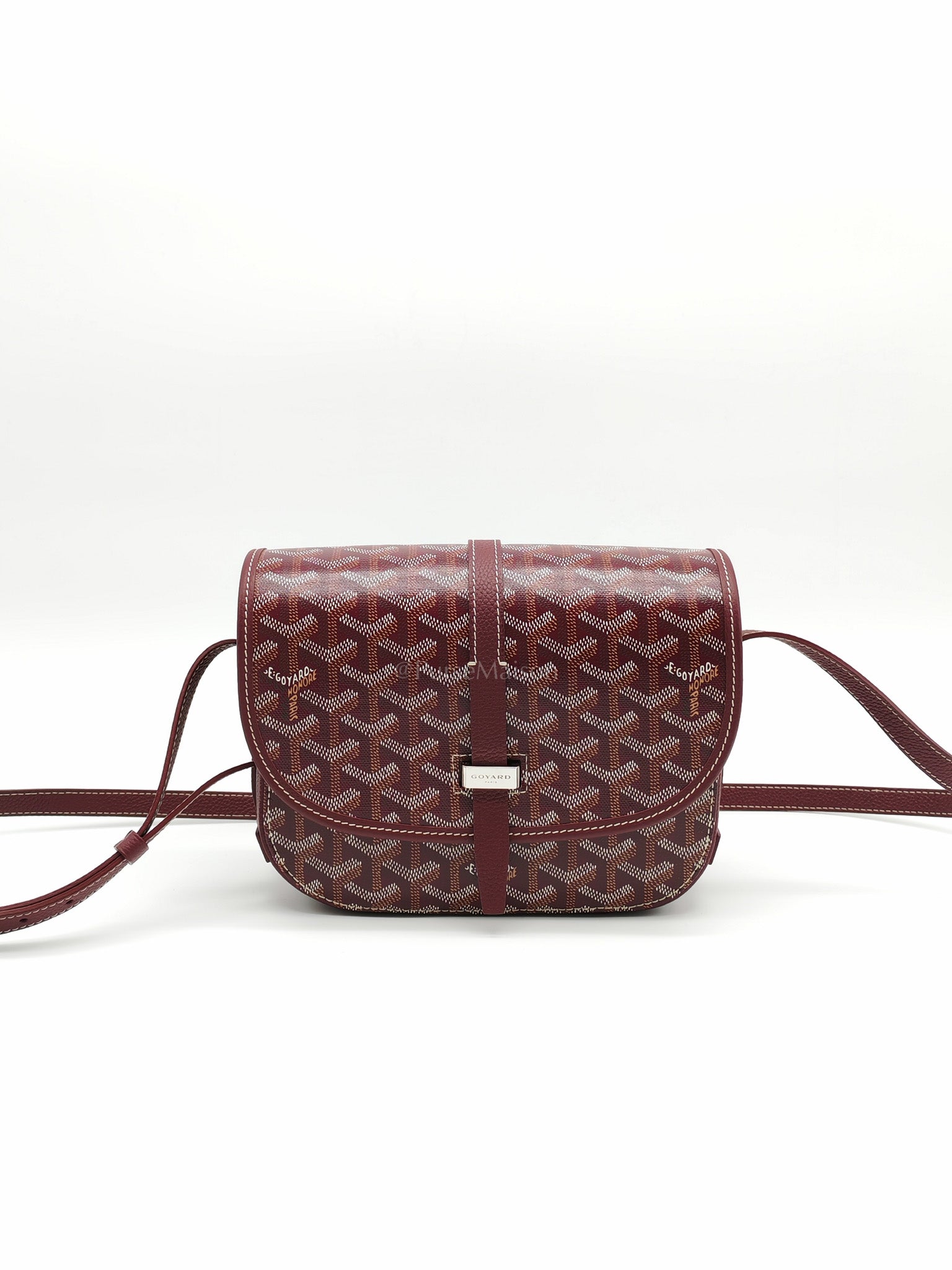 Belvedere PM in Burgundy Goyardine Canvas | Purse Maison Luxury Bags Shop