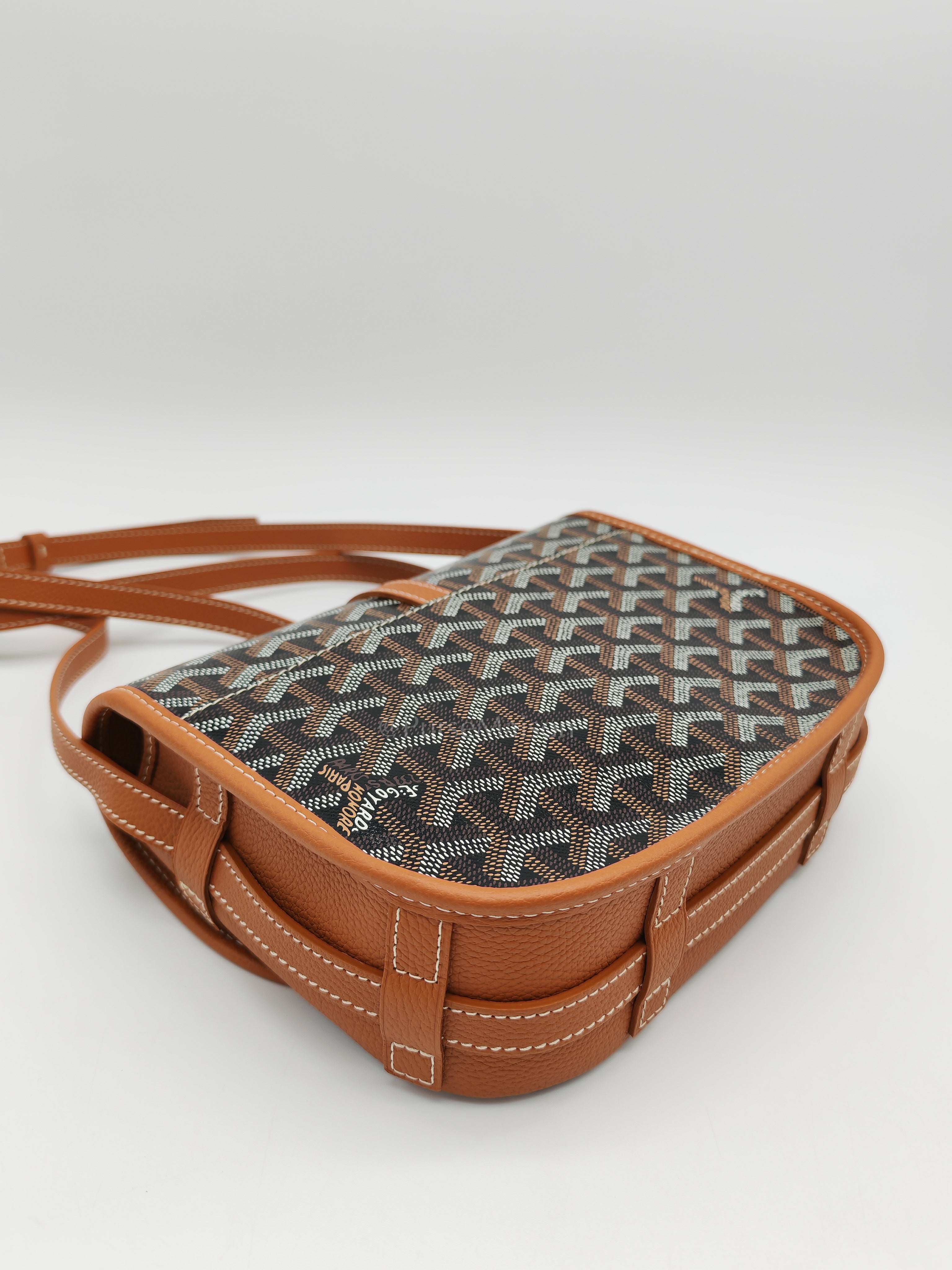 Belvedere PM Tan in Goyardine Canvas Cross Body Bag | Purse Maison Luxury Bags Shop