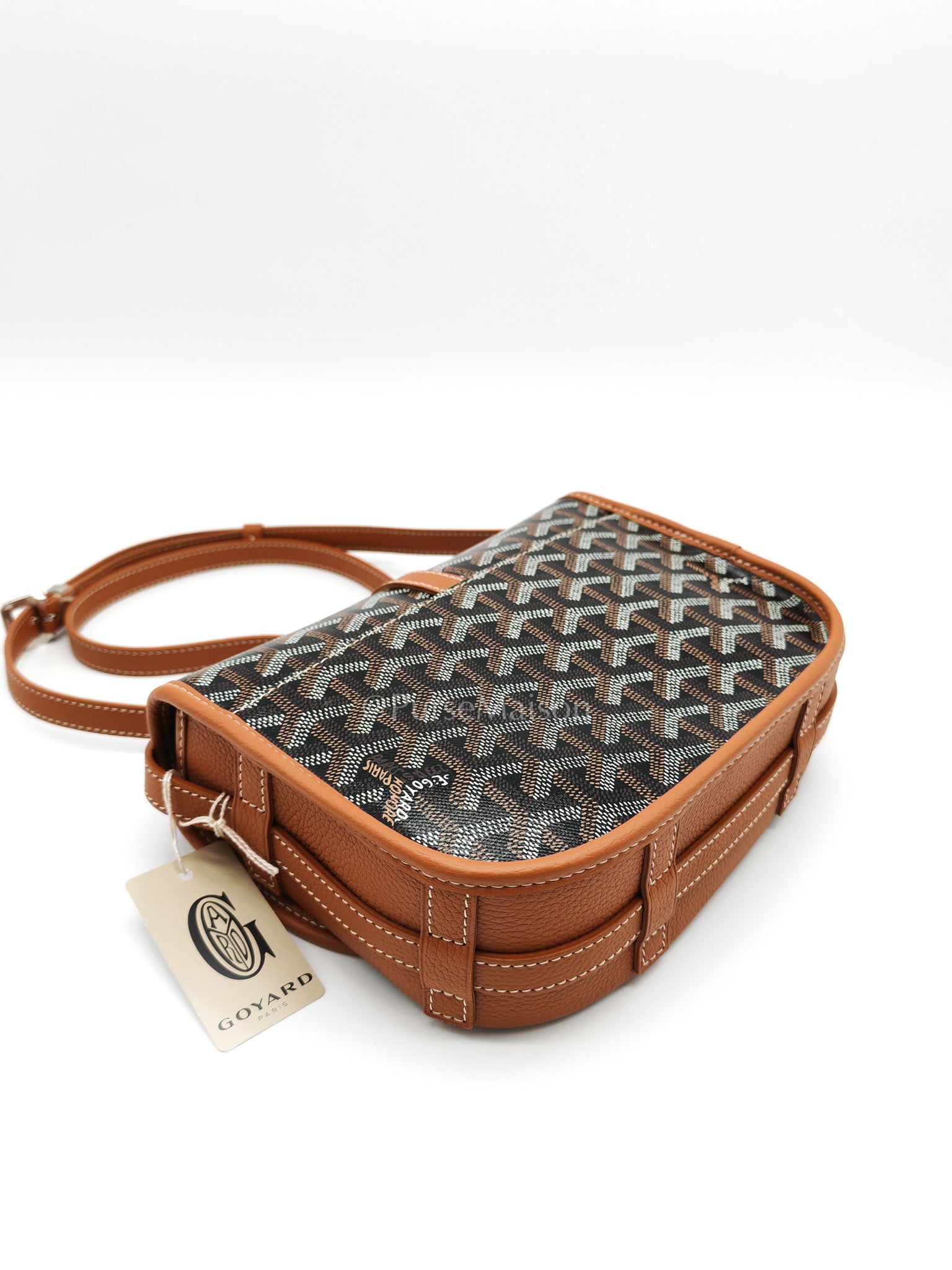 Belvedere PM Tan in Goyardine Canvas Cross Body Bag | Purse Maison Luxury Bags Shop