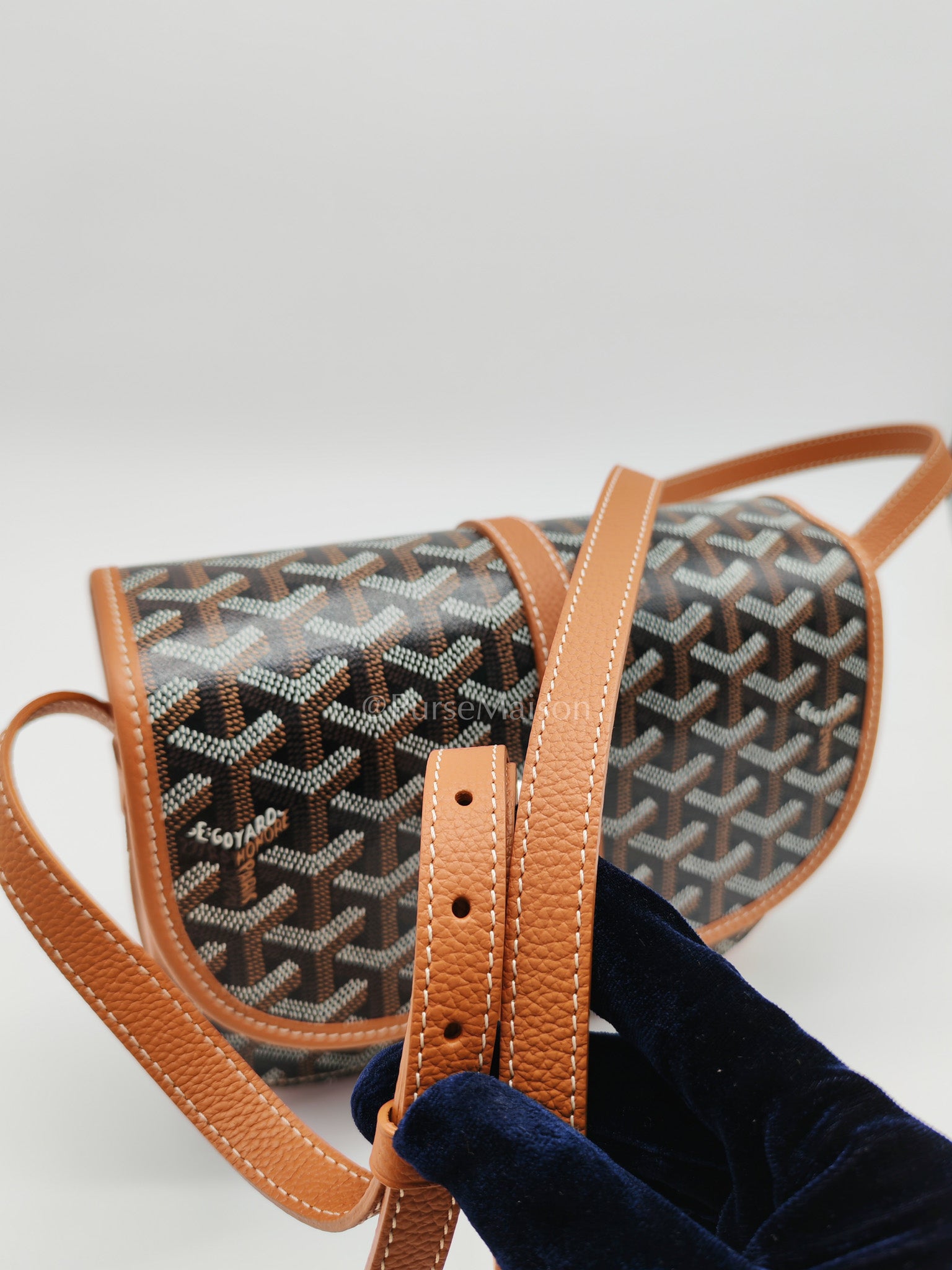 Belvedere PM Tan in Goyardine Canvas Cross Body Bag | Purse Maison Luxury Bags Shop