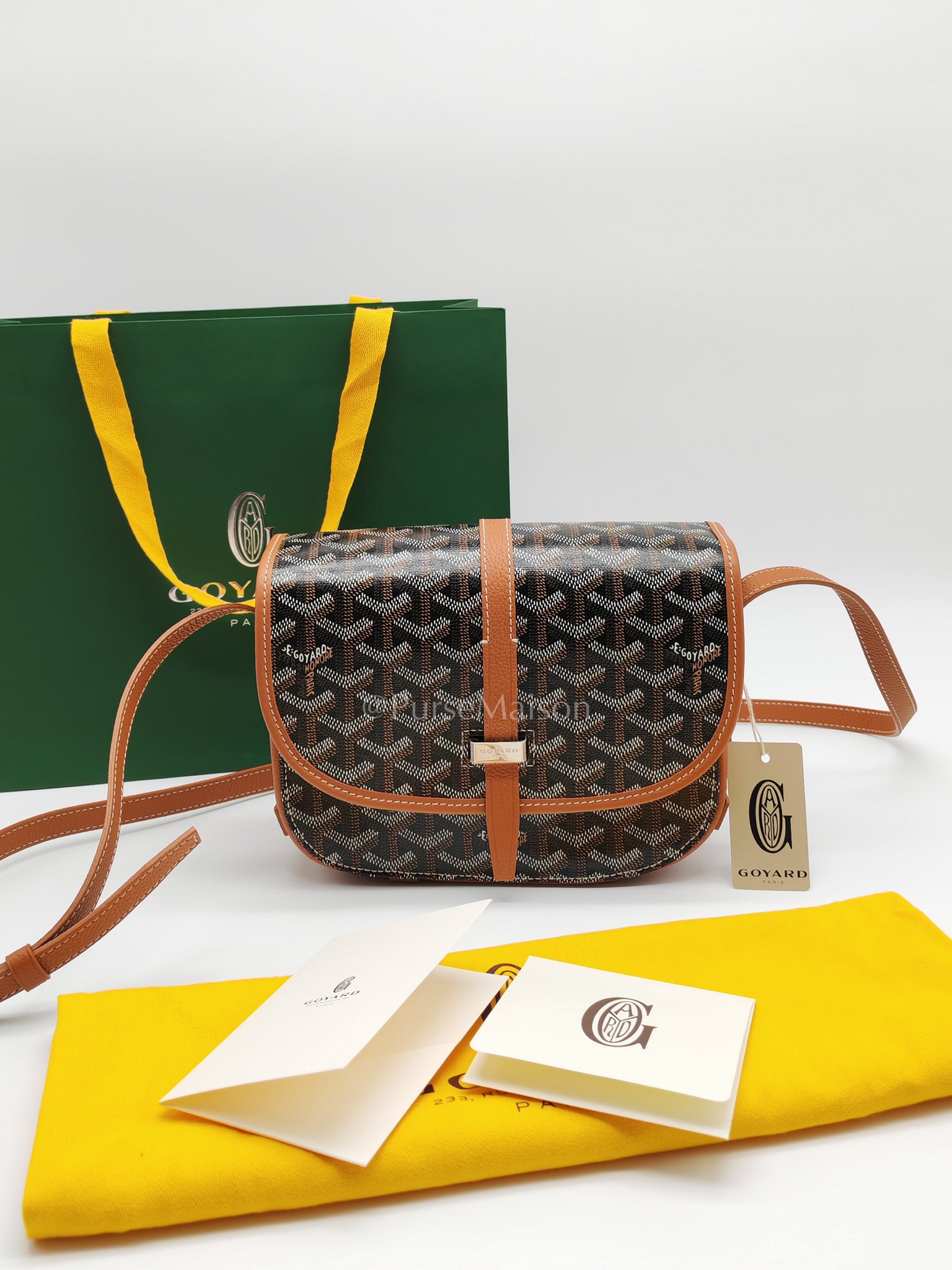 Belvedere PM Tan in Goyardine Canvas Cross Body Bag | Purse Maison Luxury Bags Shop