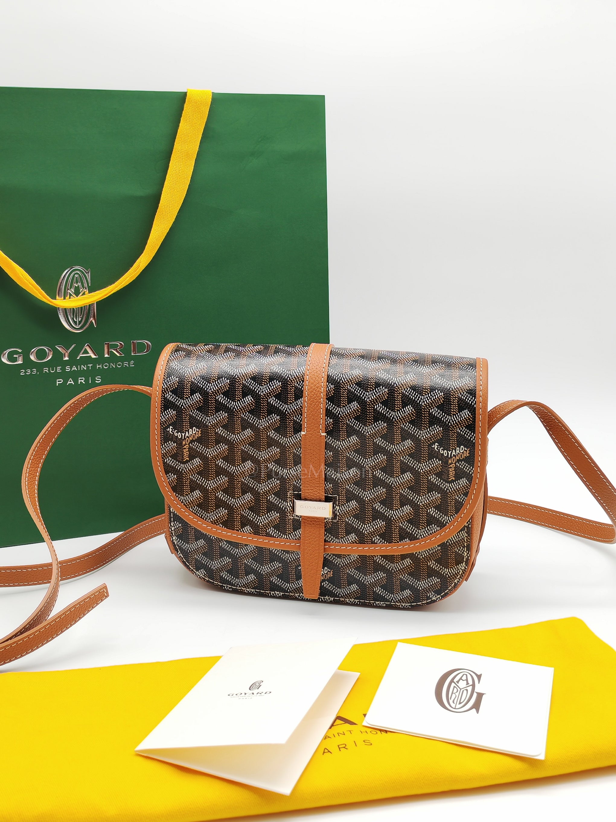 Belvedere PM Tan in Goyardine Canvas Cross Body Bag | Purse Maison Luxury Bags Shop