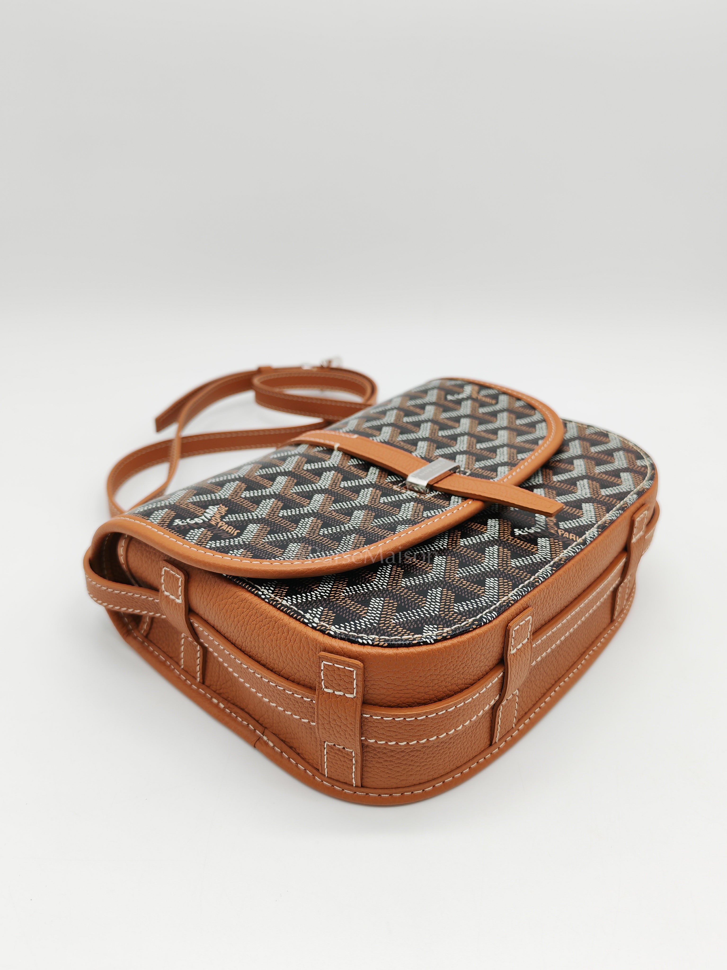 Belvedere PM Tan in Goyardine Canvas Cross Body Bag | Purse Maison Luxury Bags Shop