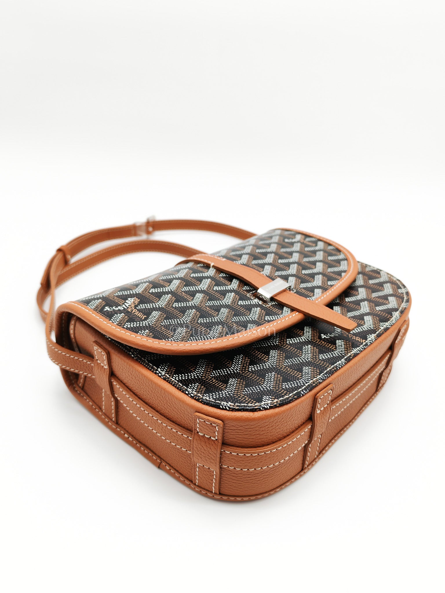 Belvedere PM Tan in Goyardine Canvas Cross Body Bag | Purse Maison Luxury Bags Shop