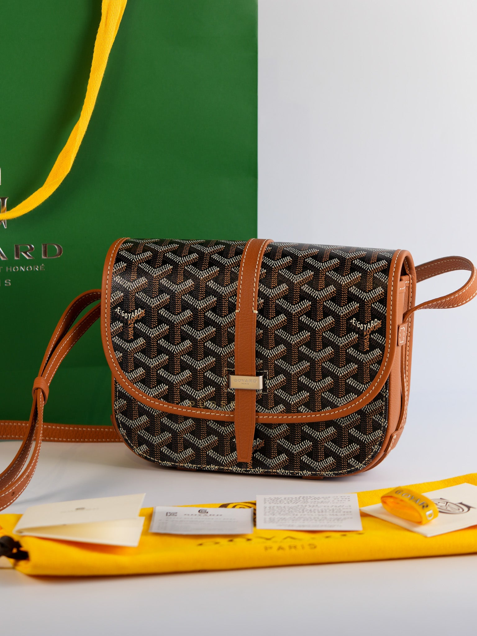 Belvedere Tan PM in Goyardine Canvas | Purse Maison Luxury Bags Shop