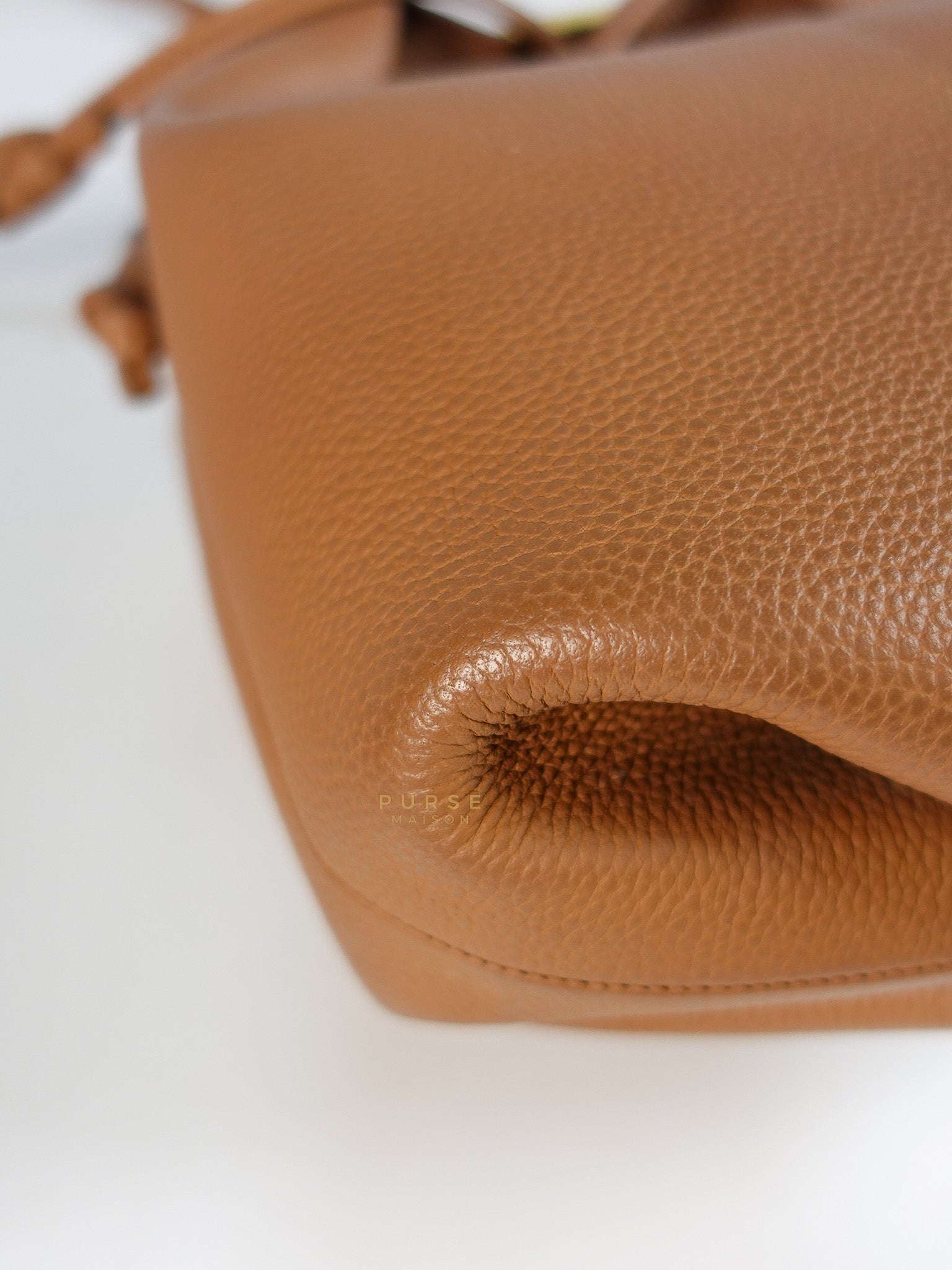Beri in Camel Graine Textured Leather Bag | Purse Maison Luxury Bags Shop