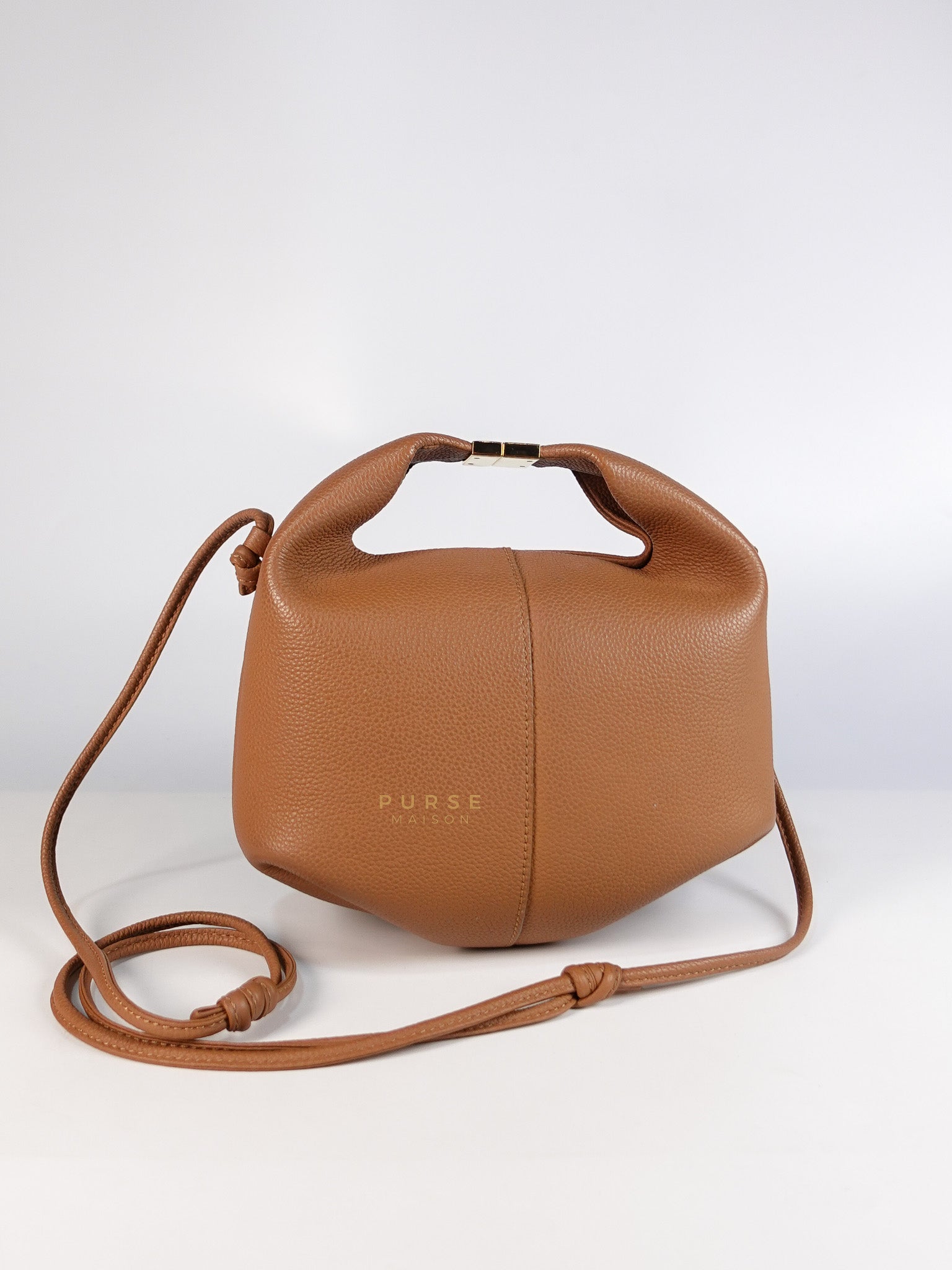 Beri in Camel Graine Textured Leather Bag | Purse Maison Luxury Bags Shop