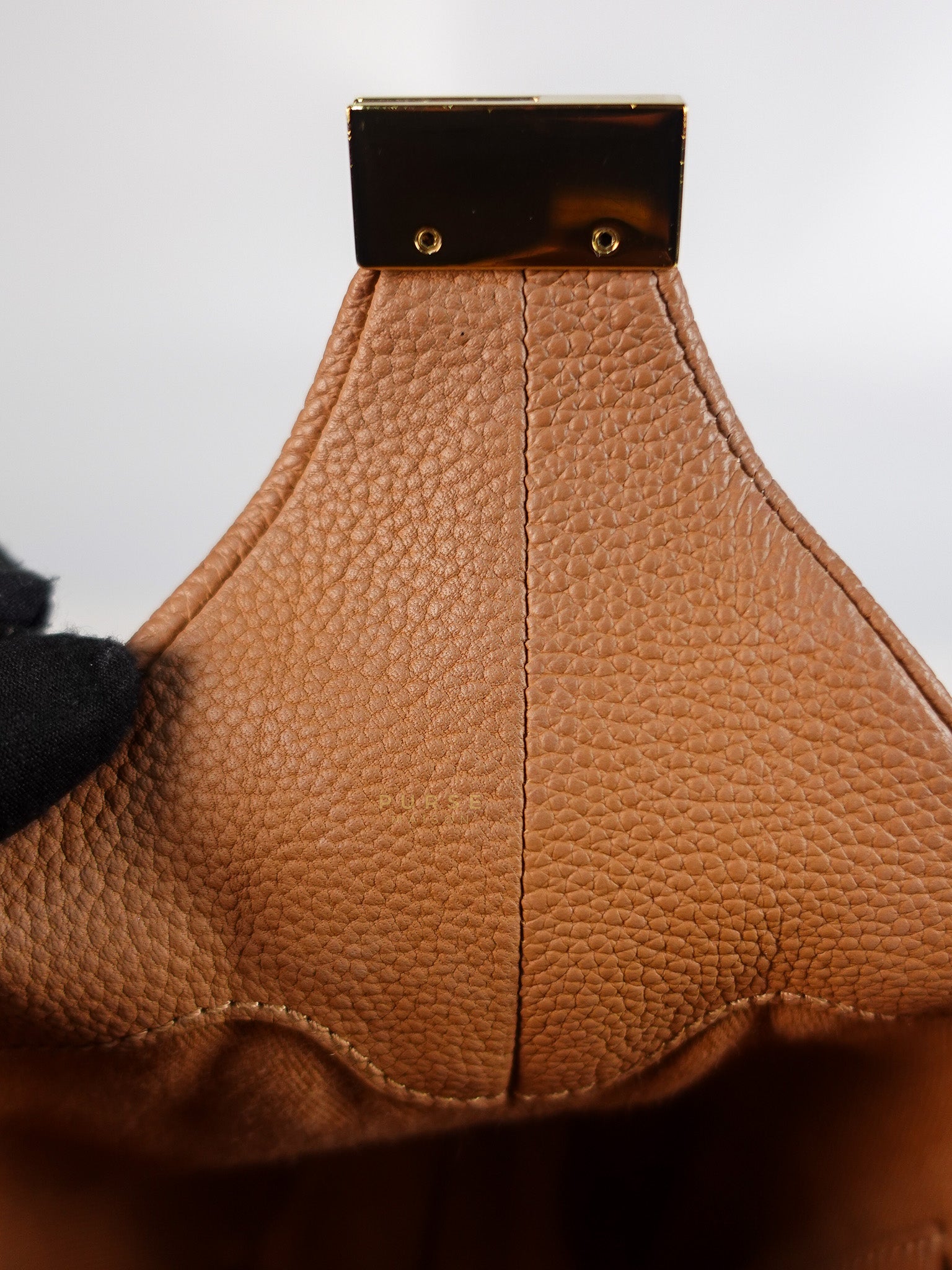 Beri in Camel Graine Textured Leather Bag | Purse Maison Luxury Bags Shop