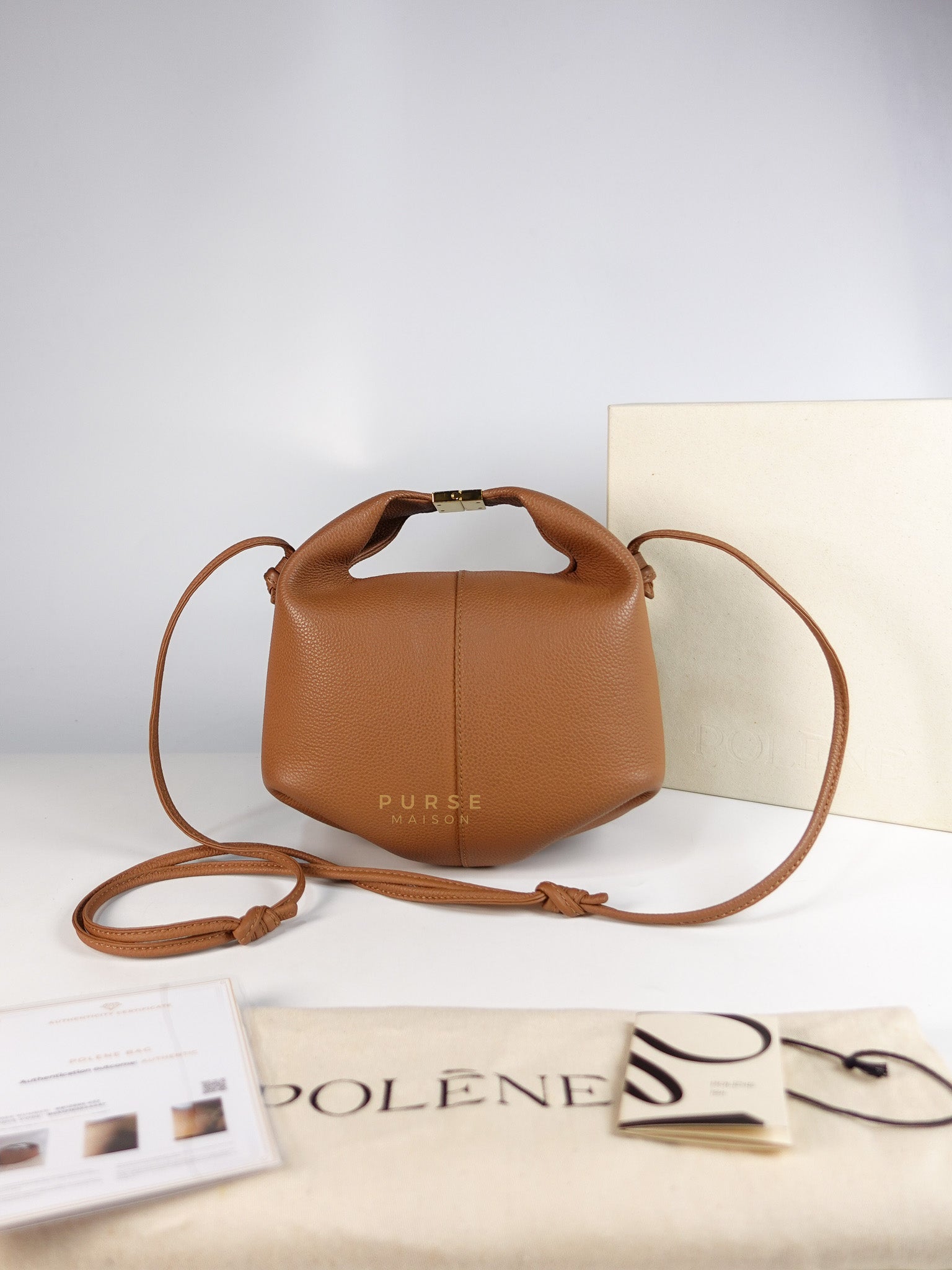 Beri in Camel Graine Textured Leather Bag | Purse Maison Luxury Bags Shop
