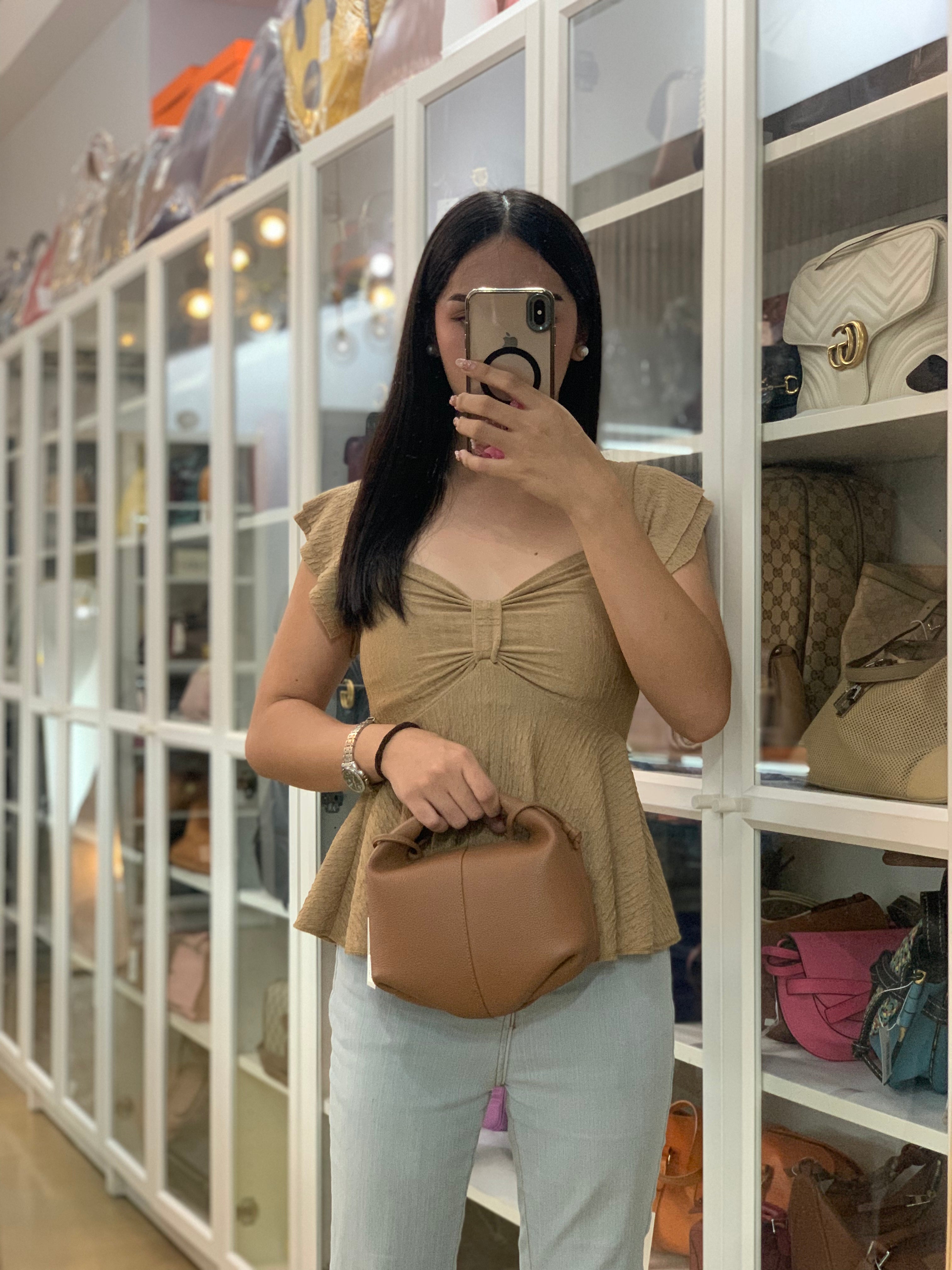 Beri in Camel Graine Textured Leather Bag | Purse Maison Luxury Bags Shop