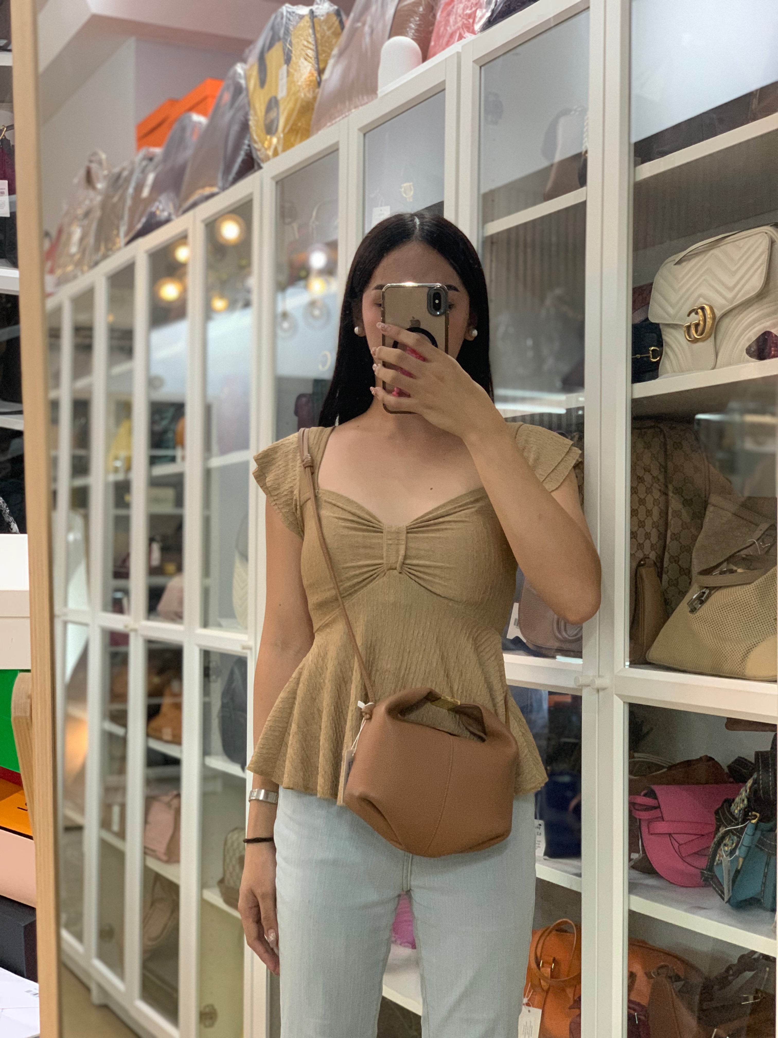 Beri in Camel Graine Textured Leather Bag | Purse Maison Luxury Bags Shop