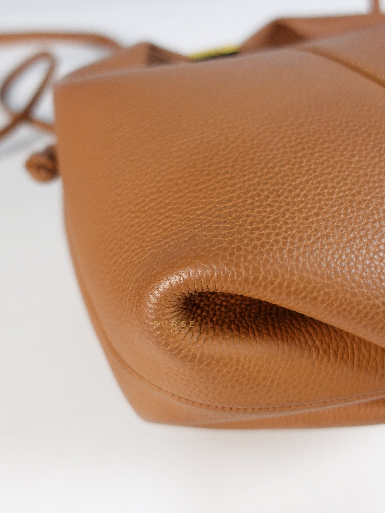 Beri in Camel Graine Textured Leather Bag | Purse Maison Luxury Bags Shop