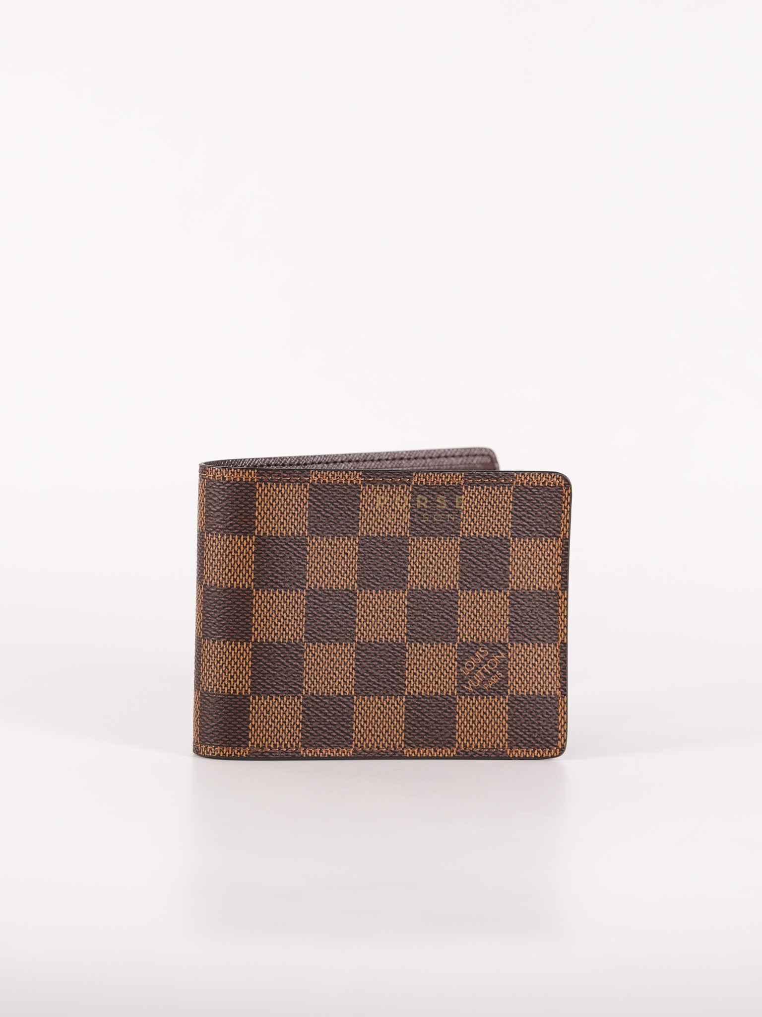 Bi-fold Wallet Damier Ebene with CSC Initials | Purse Maison Luxury Bags Shop
