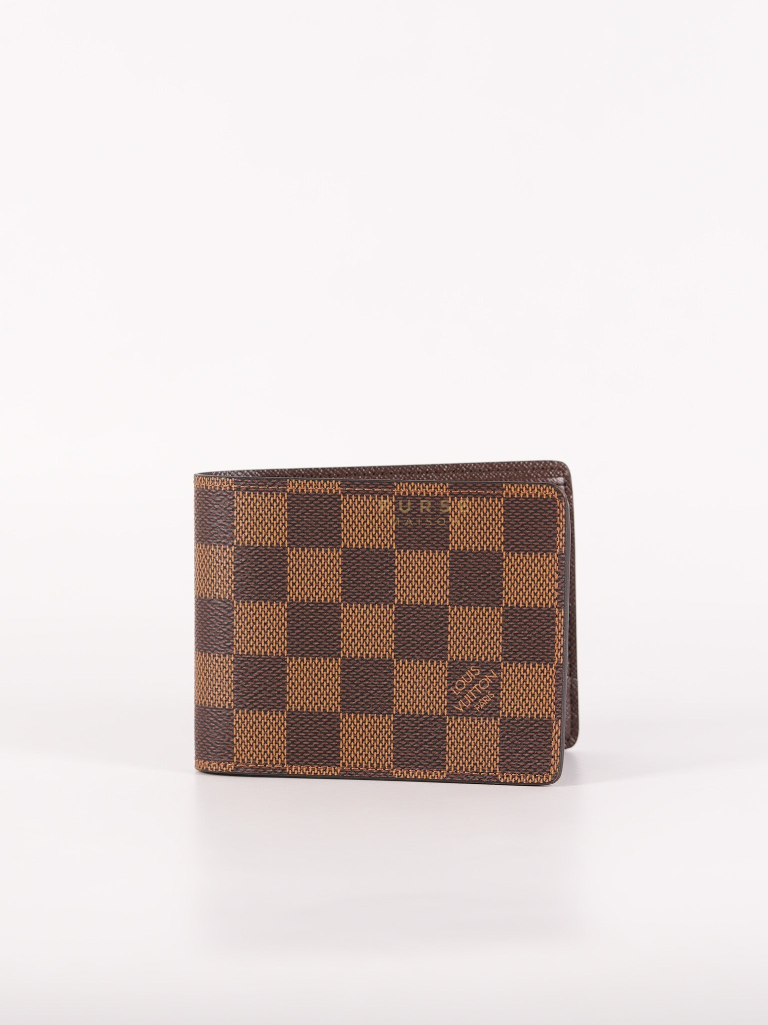 Bi-fold Wallet Damier Ebene with CSC Initials | Purse Maison Luxury Bags Shop