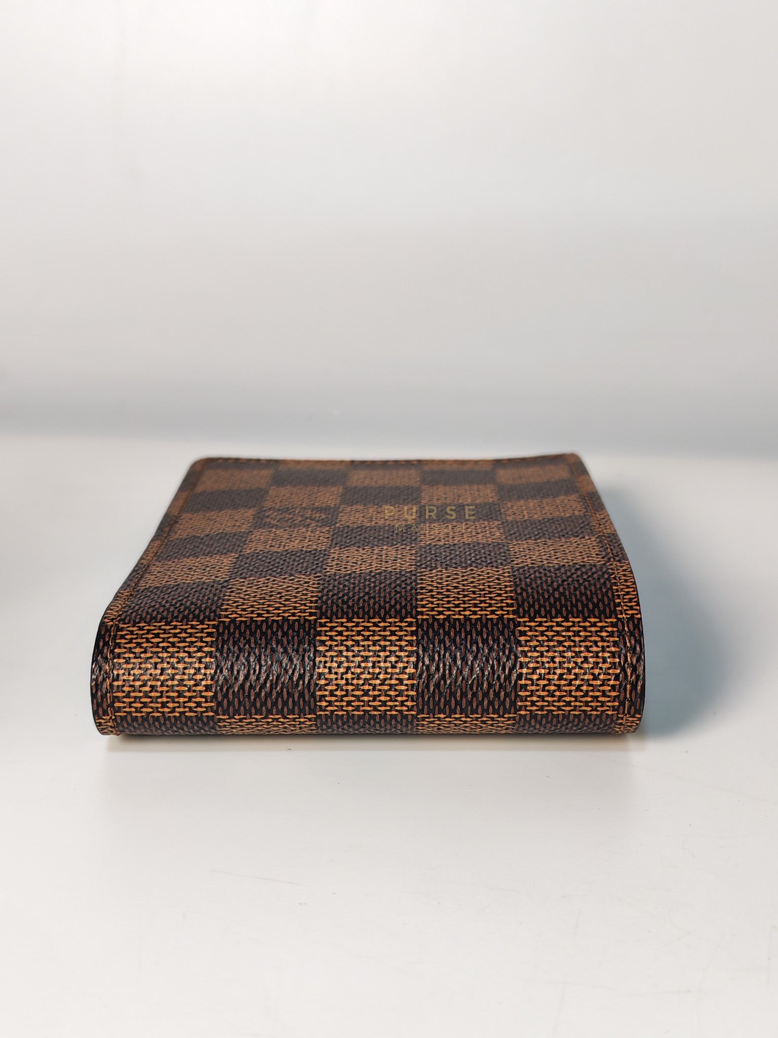 Bi-fold Wallet Damier Ebene with CSC Initials | Purse Maison Luxury Bags Shop