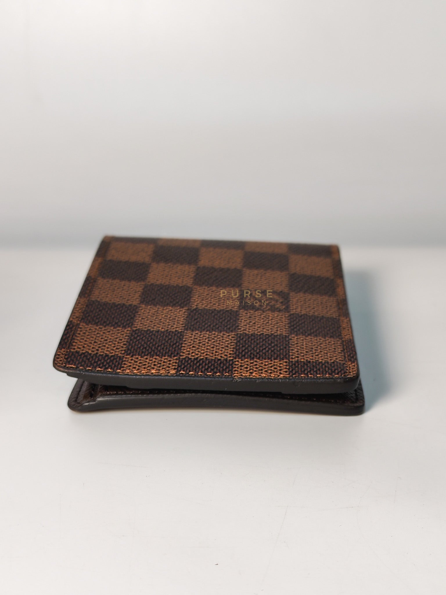 Bi-fold Wallet Damier Ebene with CSC Initials | Purse Maison Luxury Bags Shop