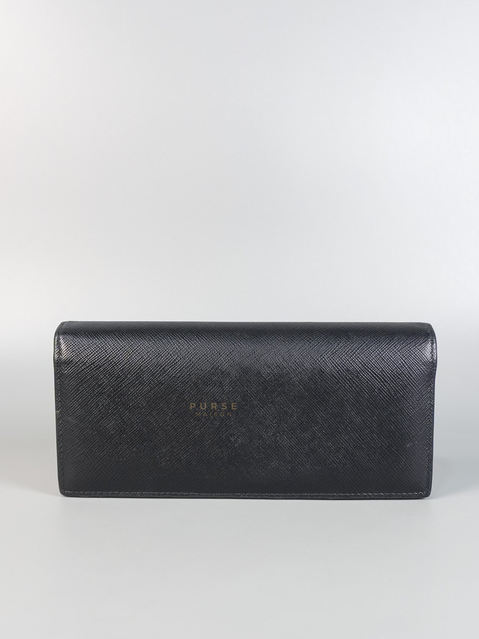 Bi-fold Wallet in Black Saffiano Leather | Purse Maison Luxury Bags Shop