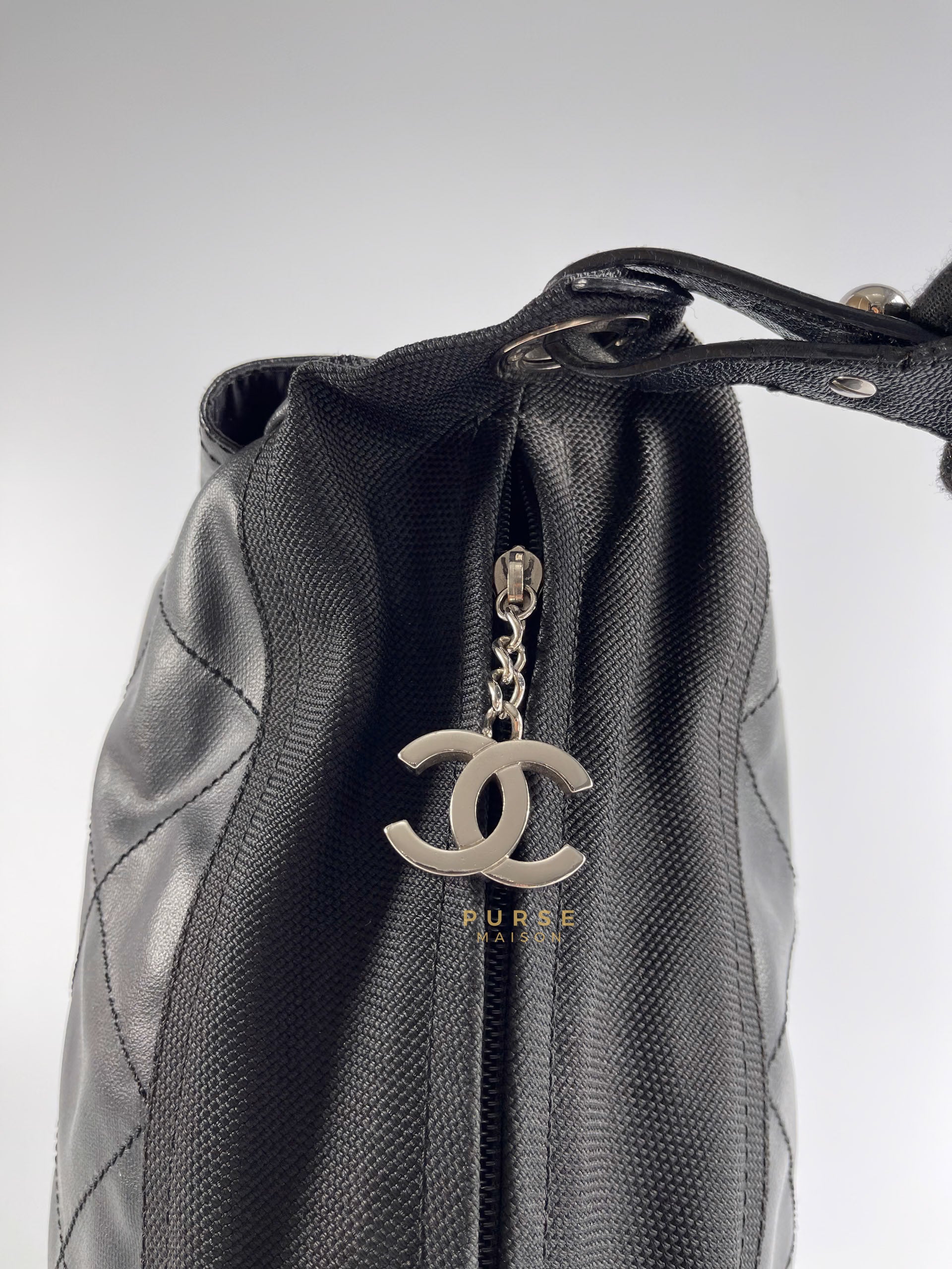 Biarritz Black Coated Canvas Hobo Bag Series 11 | Purse Maison Luxury Bags Shop