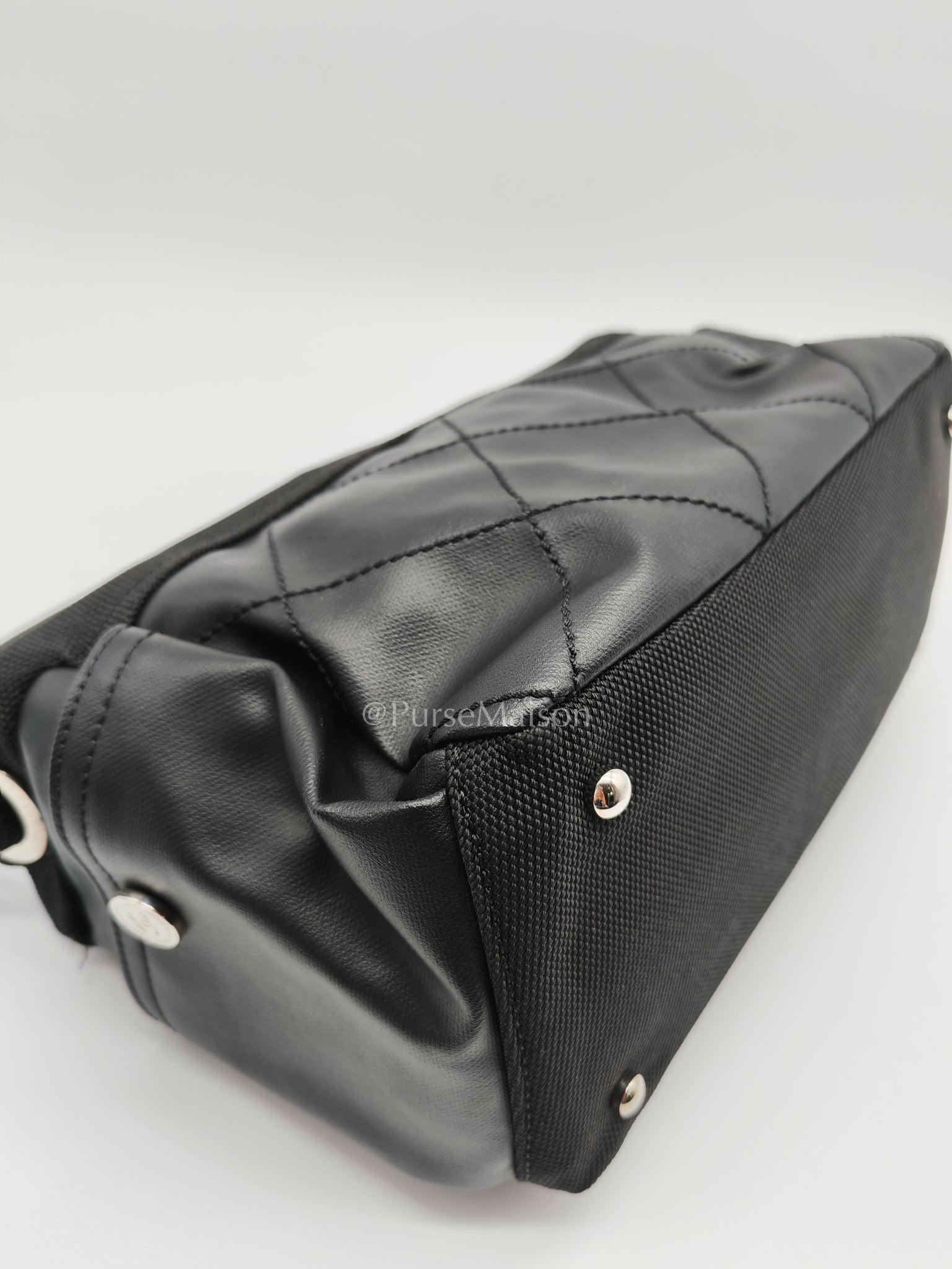 Biarritz Coated Canvas Shoulder Bag in Silver Hardware Series 11 | Purse Maison Luxury Bags Shop