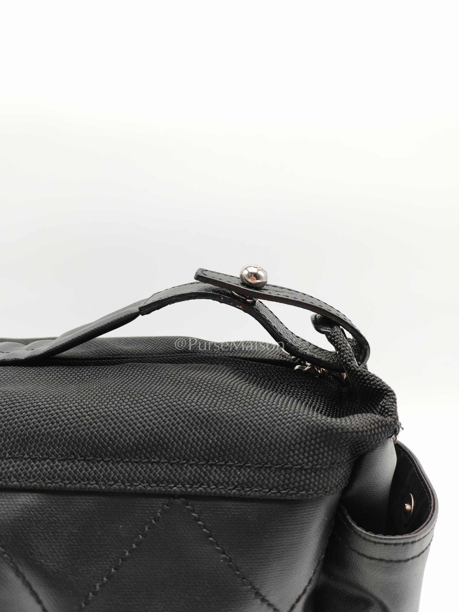 Biarritz Coated Canvas Shoulder Bag in Silver Hardware Series 11 | Purse Maison Luxury Bags Shop