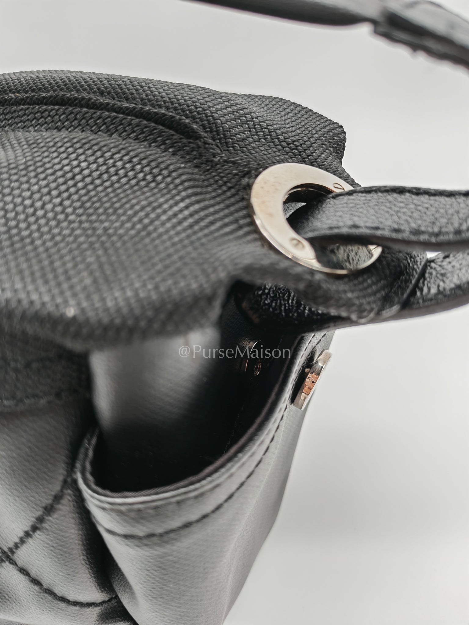 Biarritz Coated Canvas Shoulder Bag in Silver Hardware Series 11 | Purse Maison Luxury Bags Shop