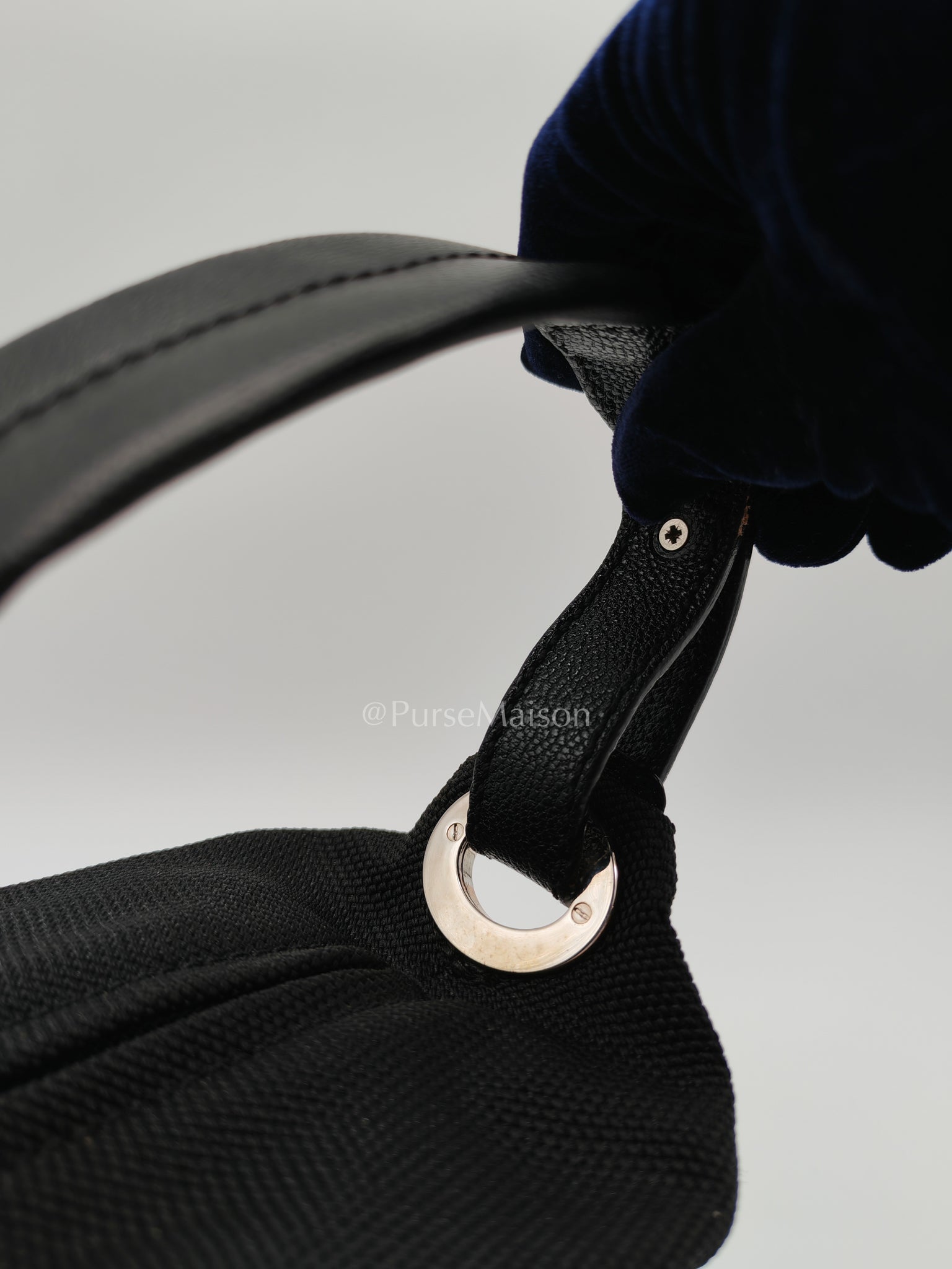 Biarritz Coated Canvas Shoulder Bag in Silver Hardware Series 11 | Purse Maison Luxury Bags Shop