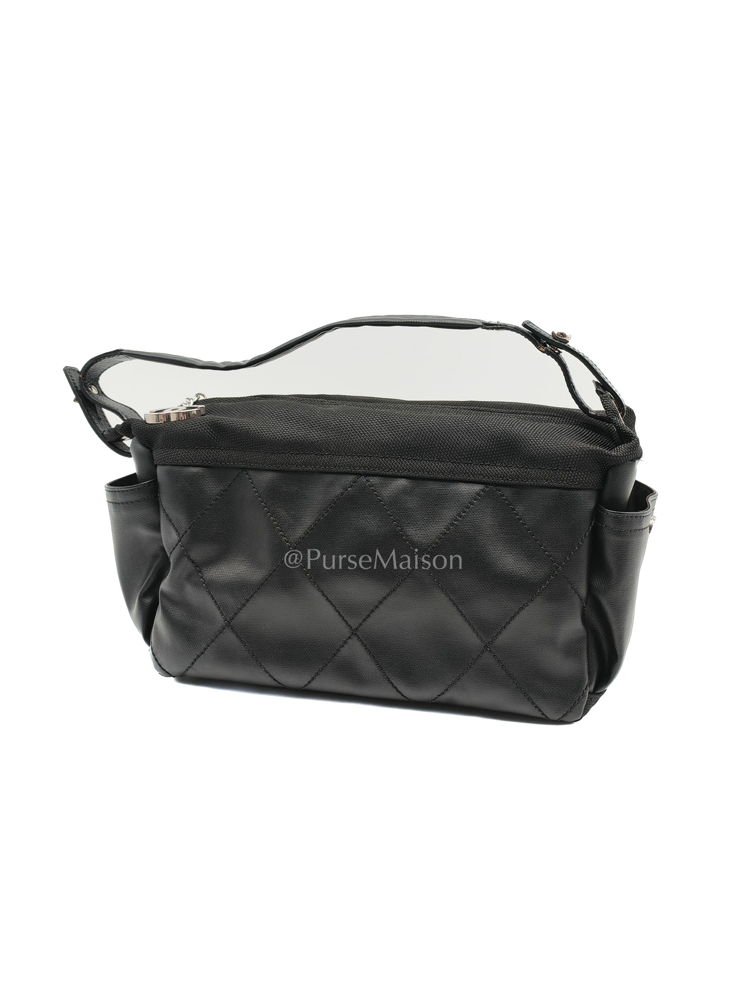Biarritz Coated Canvas Shoulder Bag in Silver Hardware Series 11 | Purse Maison Luxury Bags Shop