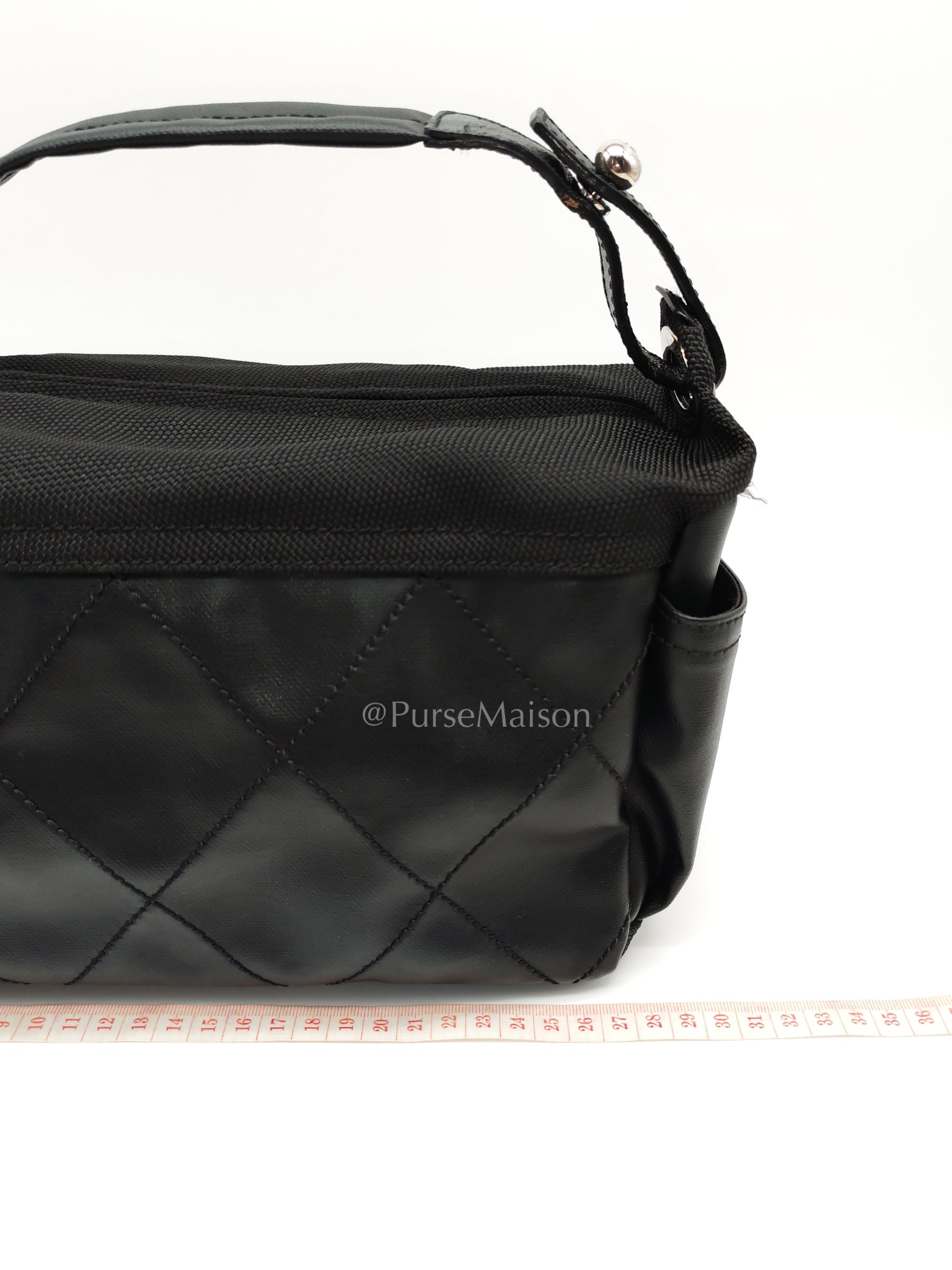 Biarritz Coated Canvas Shoulder Bag in Silver Hardware Series 11 | Purse Maison Luxury Bags Shop