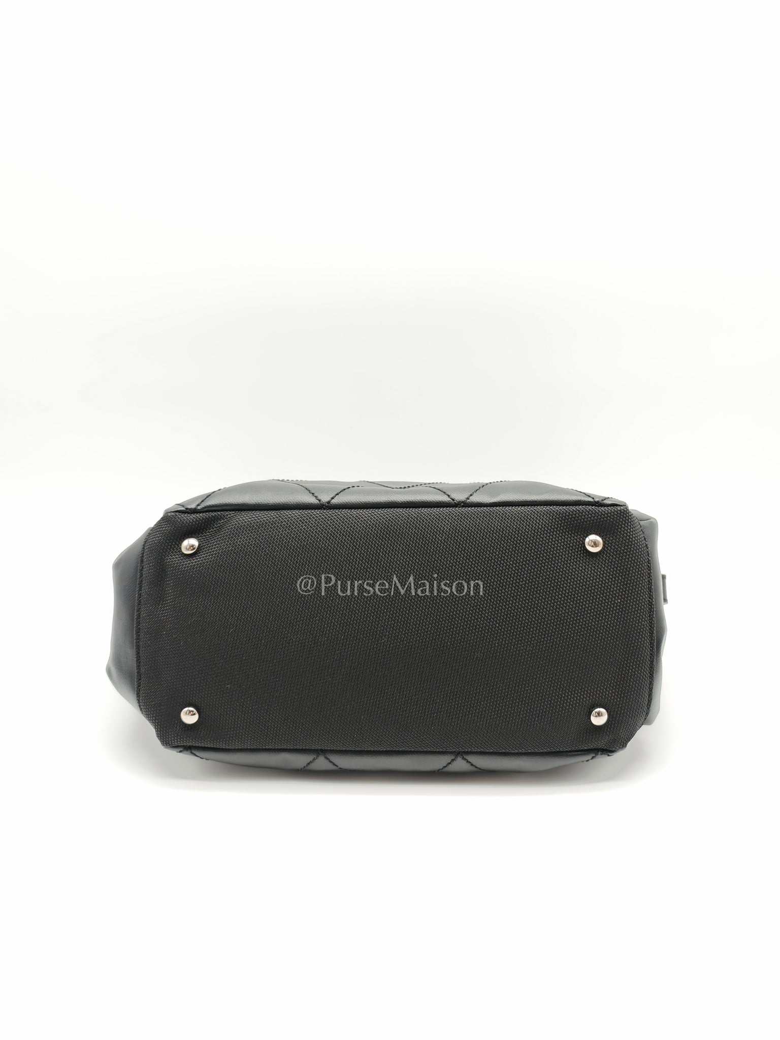 Biarritz Coated Canvas Shoulder Bag in Silver Hardware Series 11 | Purse Maison Luxury Bags Shop