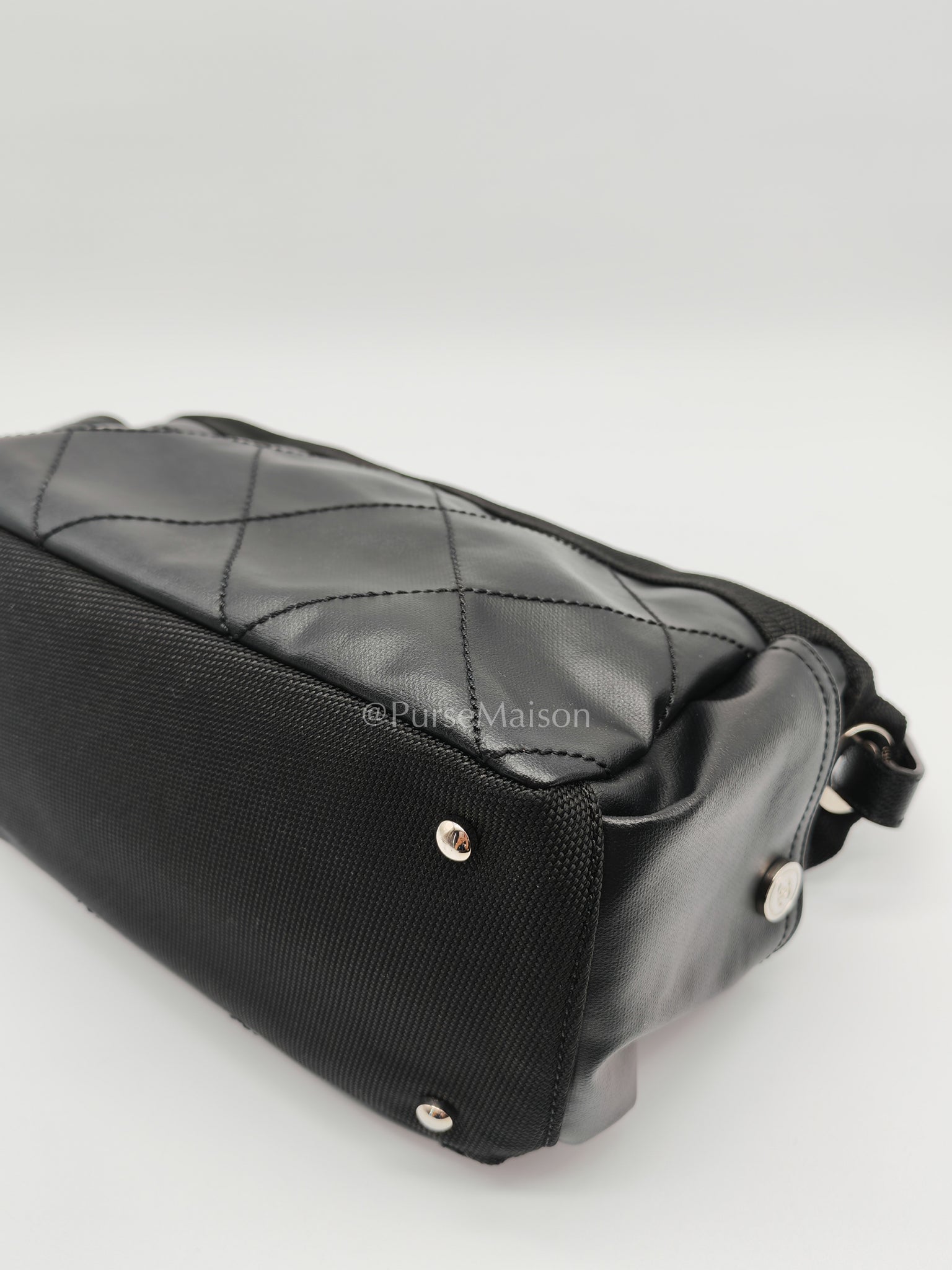 Biarritz Coated Canvas Shoulder Bag in Silver Hardware Series 11 | Purse Maison Luxury Bags Shop