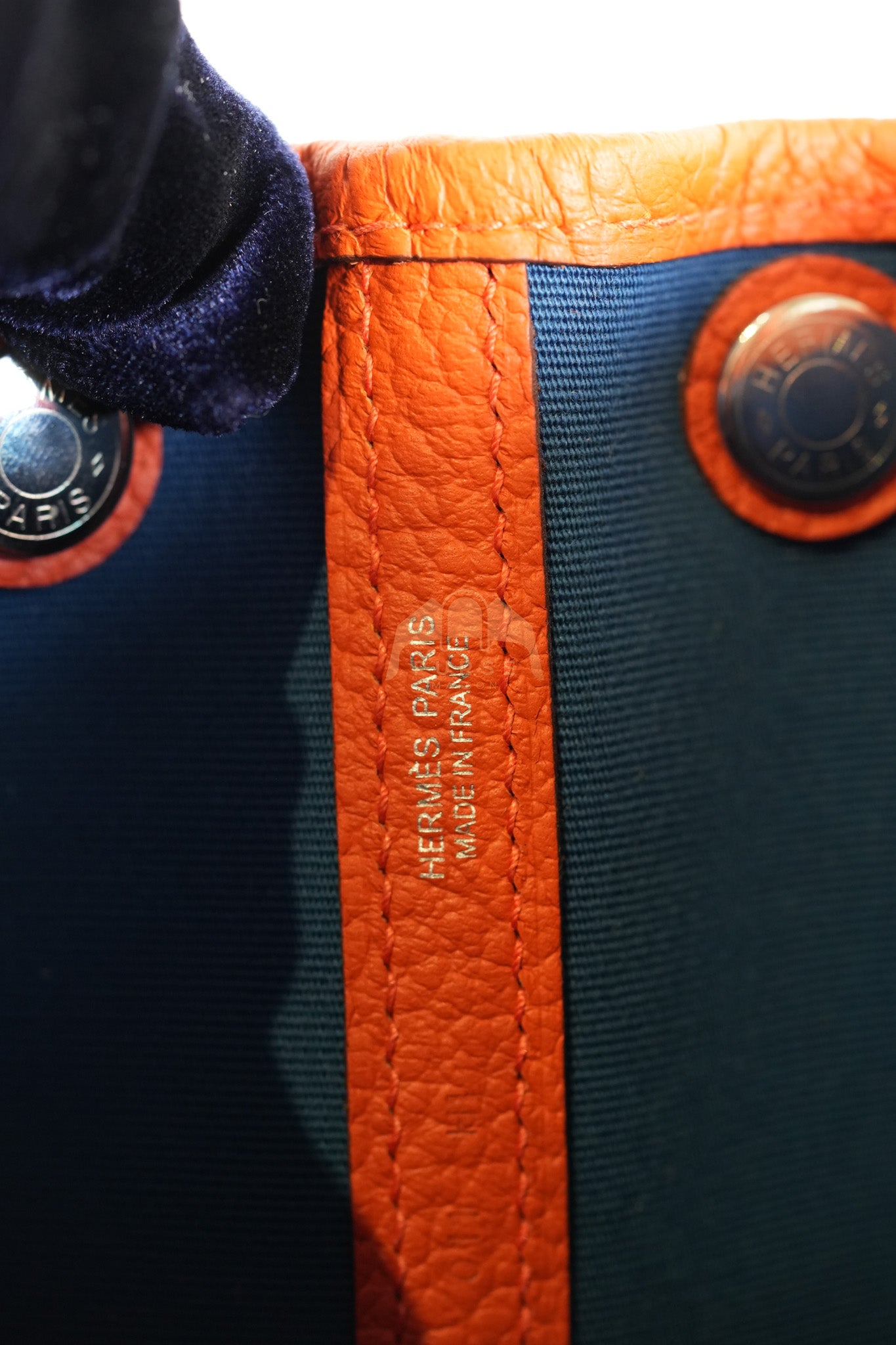 Bicolor Garden Party Tote Bag (GPT) 30 in Orange & Blue Canvas Palladium Hardware Stamp X(2016) | Purse Maison Luxury Bags Shop