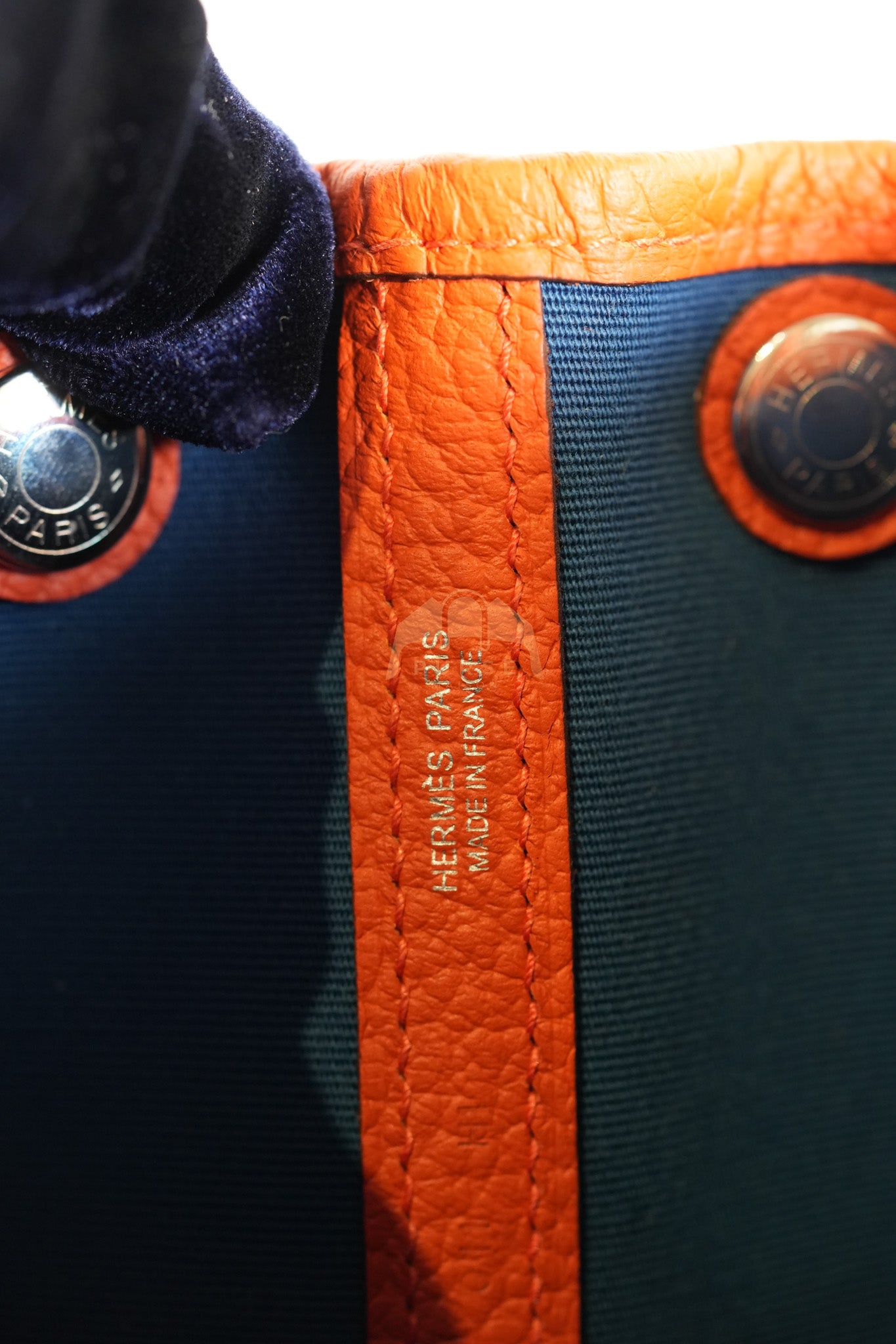 Bicolor Garden Party Tote Bag (GPT) 30 in Orange & Blue Canvas Palladium Hardware Stamp X(2016) | Purse Maison Luxury Bags Shop