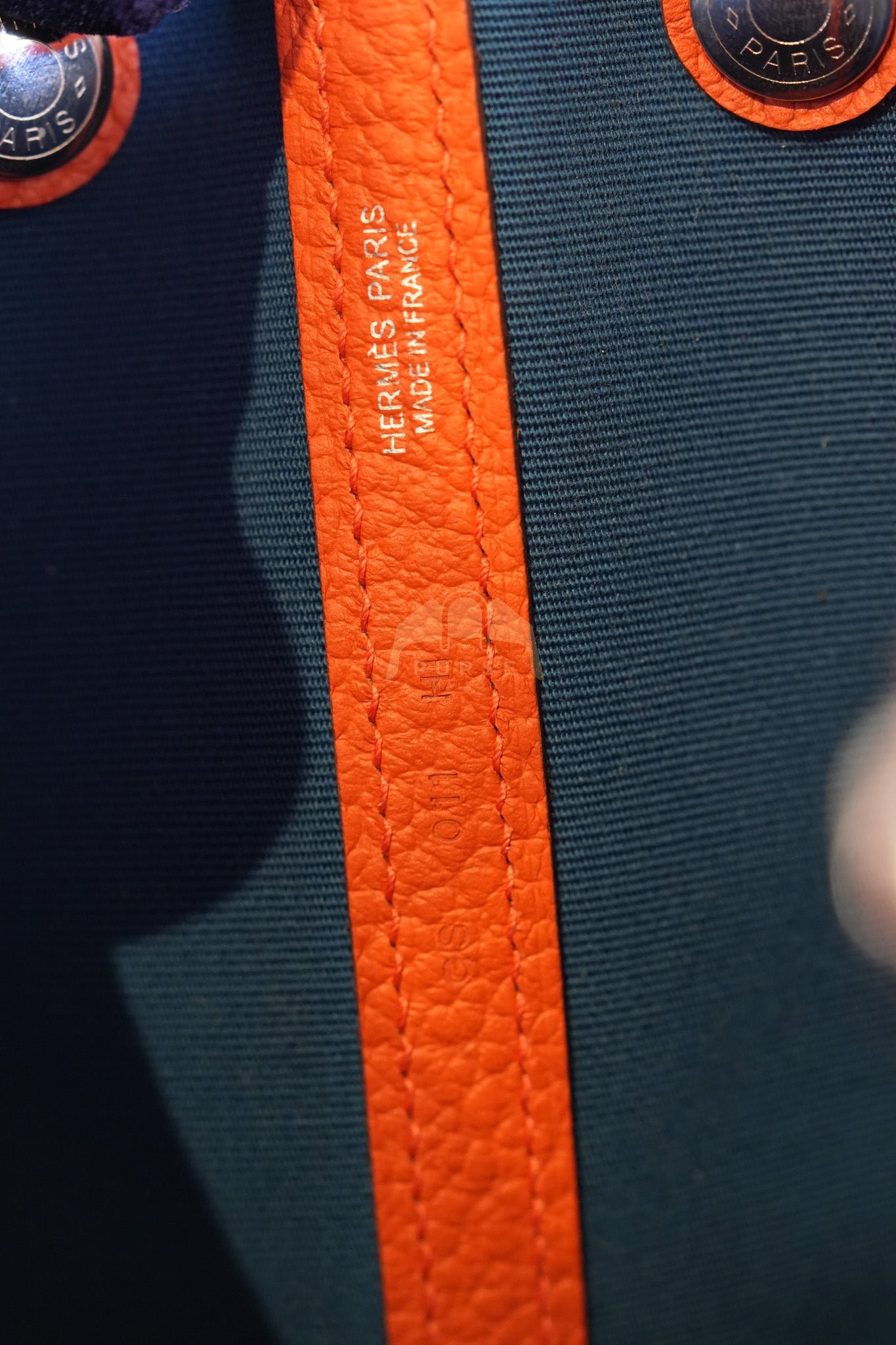 Bicolor Garden Party Tote Bag (GPT) 30 in Orange & Blue Canvas Palladium Hardware Stamp X(2016) | Purse Maison Luxury Bags Shop