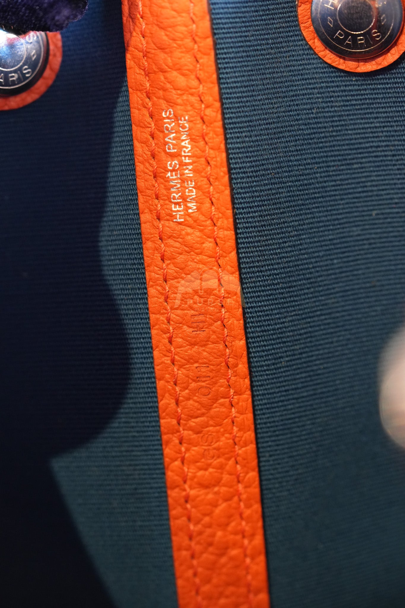 Bicolor Garden Party Tote Bag (GPT) 30 in Orange & Blue Canvas Palladium Hardware Stamp X(2016) | Purse Maison Luxury Bags Shop