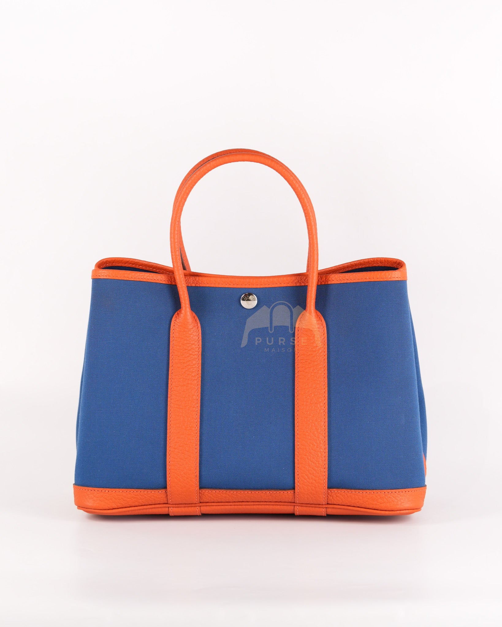 Bicolor Garden Party Tote Bag (GPT) 30 in Orange & Blue Canvas Palladium Hardware Stamp X(2016) | Purse Maison Luxury Bags Shop
