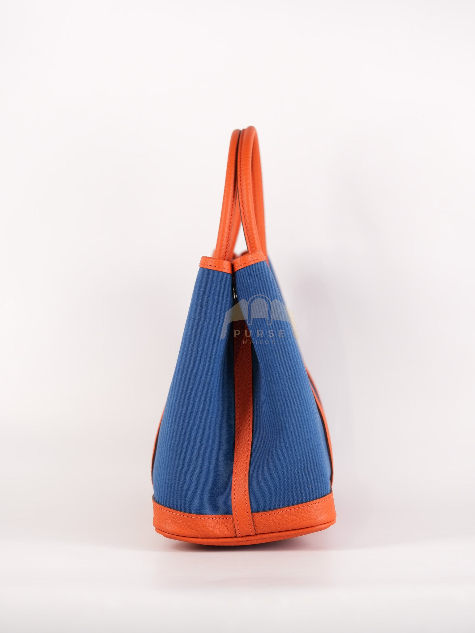 Bicolor Garden Party Tote Bag (GPT) 30 in Orange & Blue Canvas Palladium Hardware Stamp X(2016) | Purse Maison Luxury Bags Shop