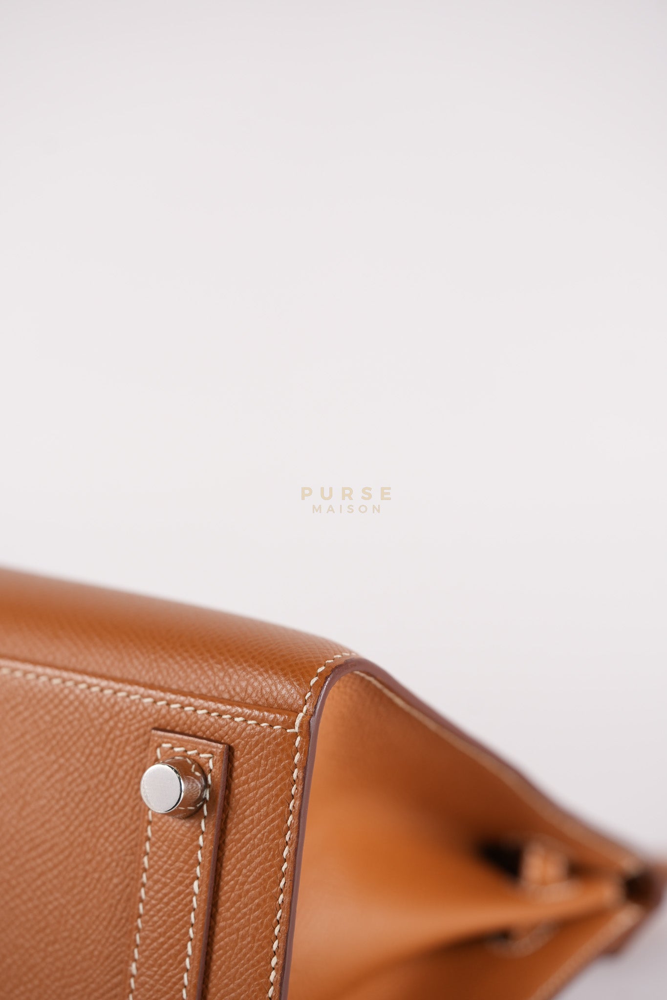 Bikrin 25 Sellier in Gold Epsom Leather and Palladium Hardware Stamp U (2022) | Purse Maison Luxury Bags Shop