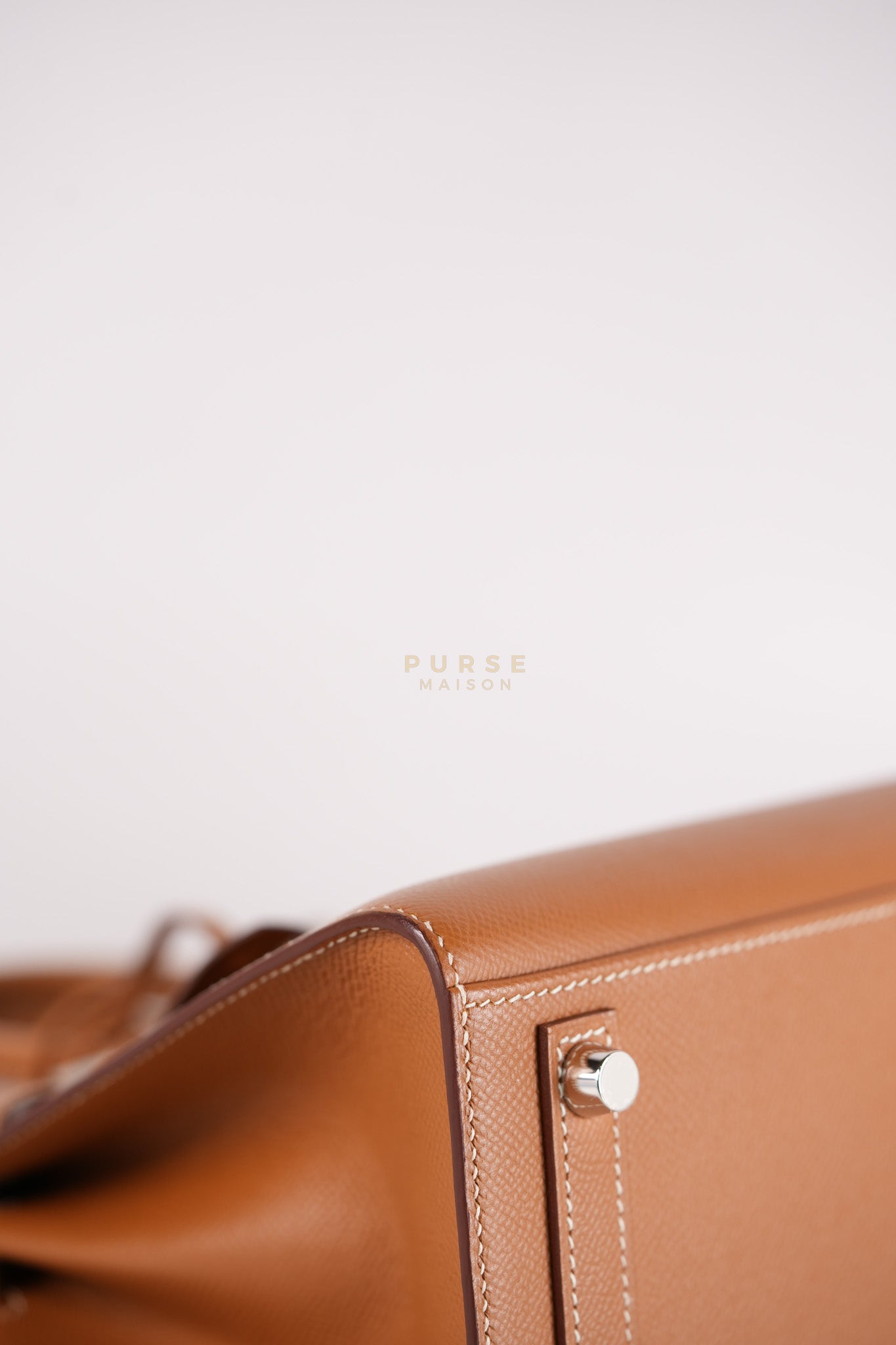 Bikrin 25 Sellier in Gold Epsom Leather and Palladium Hardware Stamp U (2022) | Purse Maison Luxury Bags Shop