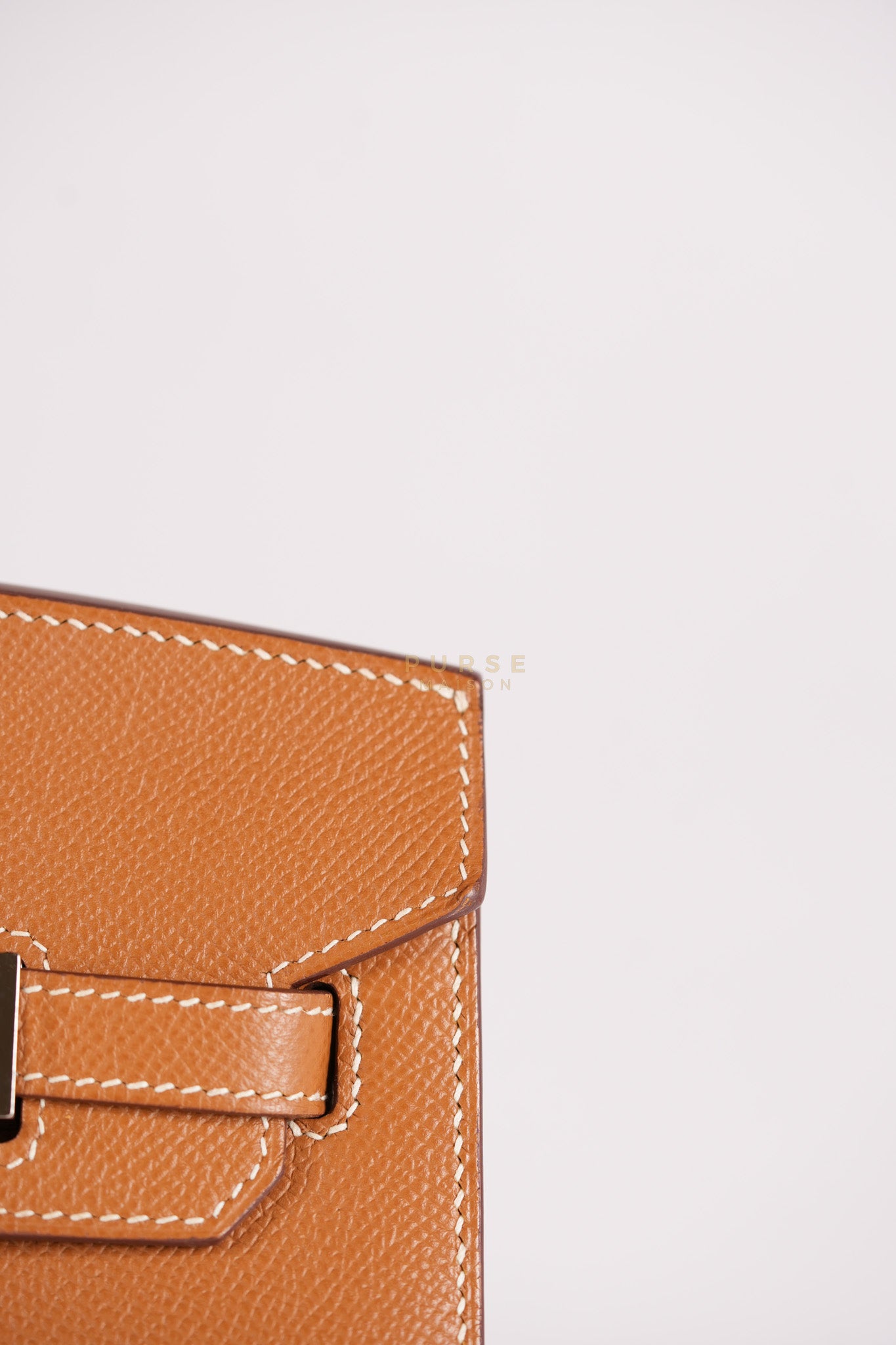 Bikrin 25 Sellier in Gold Epsom Leather and Palladium Hardware Stamp U (2022) | Purse Maison Luxury Bags Shop