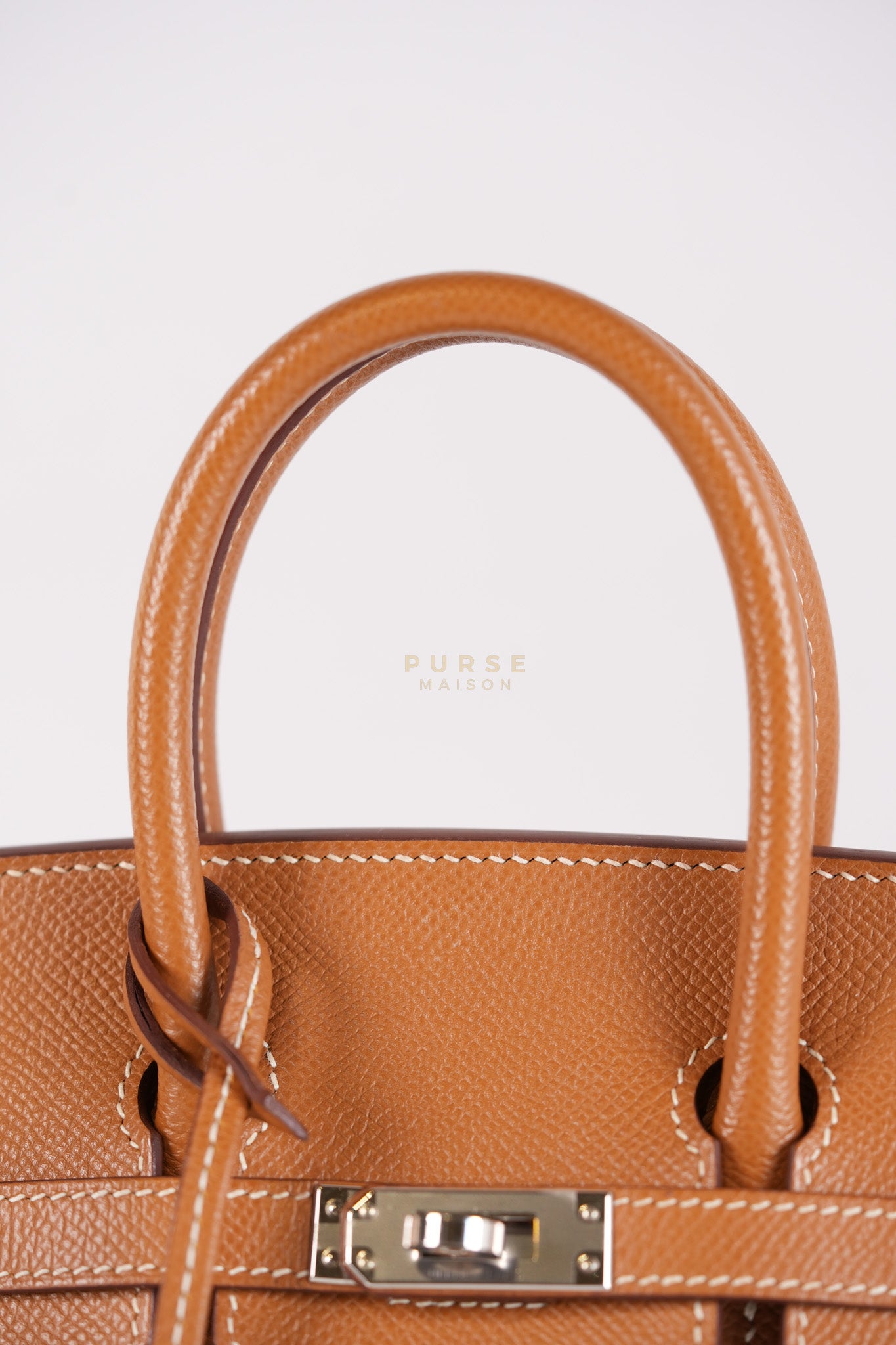 Bikrin 25 Sellier in Gold Epsom Leather and Palladium Hardware Stamp U (2022) | Purse Maison Luxury Bags Shop