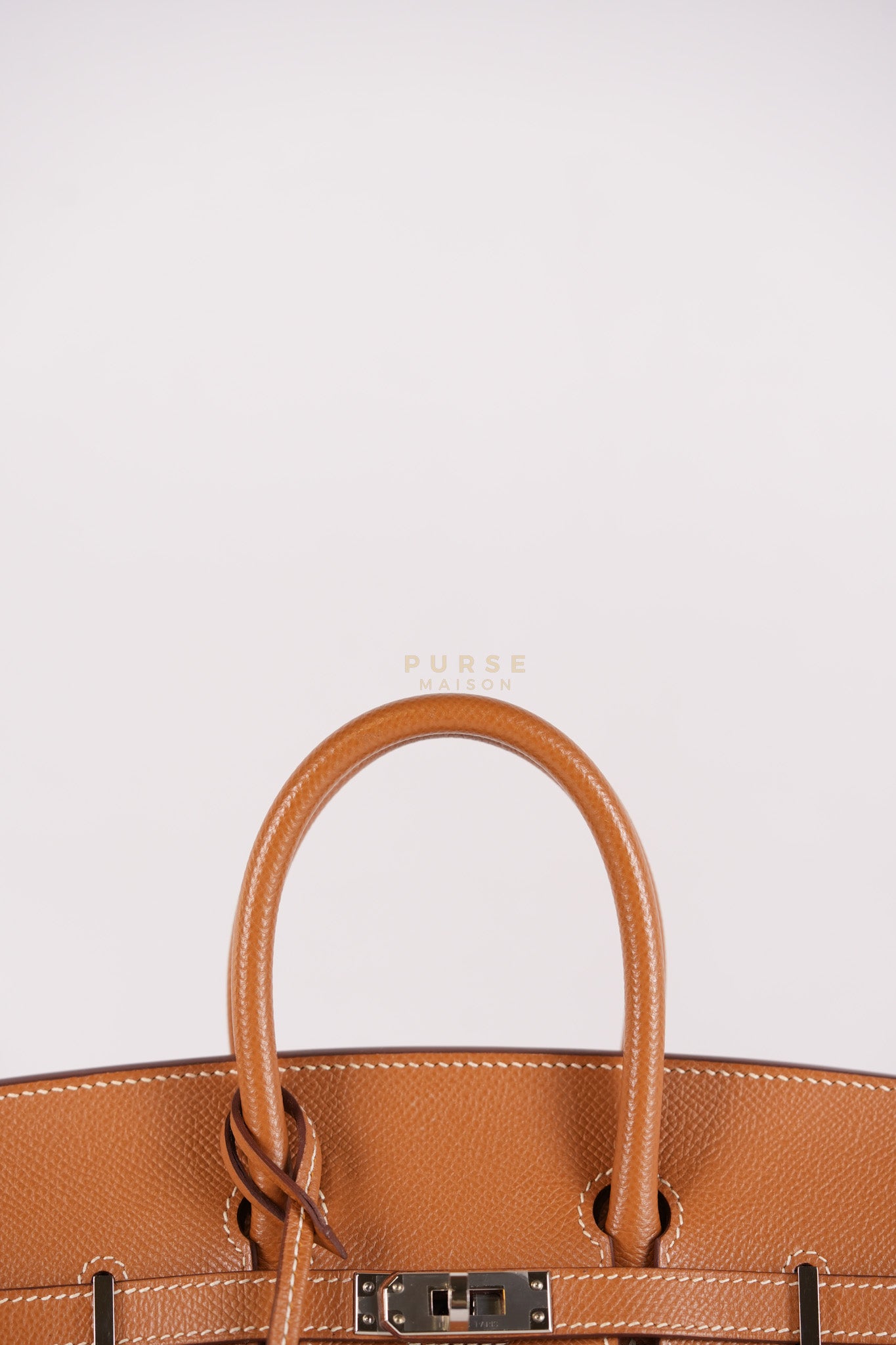 Bikrin 25 Sellier in Gold Epsom Leather and Palladium Hardware Stamp U (2022) | Purse Maison Luxury Bags Shop