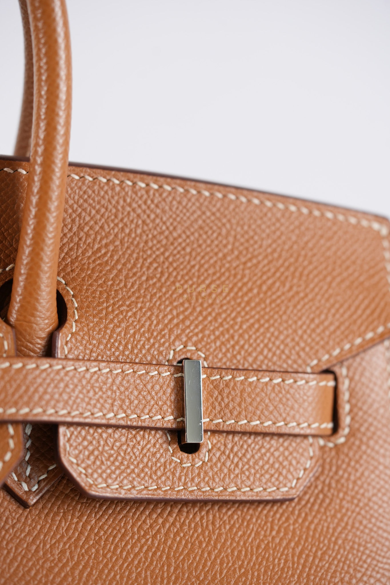 Bikrin 25 Sellier in Gold Epsom Leather and Palladium Hardware Stamp U (2022) | Purse Maison Luxury Bags Shop