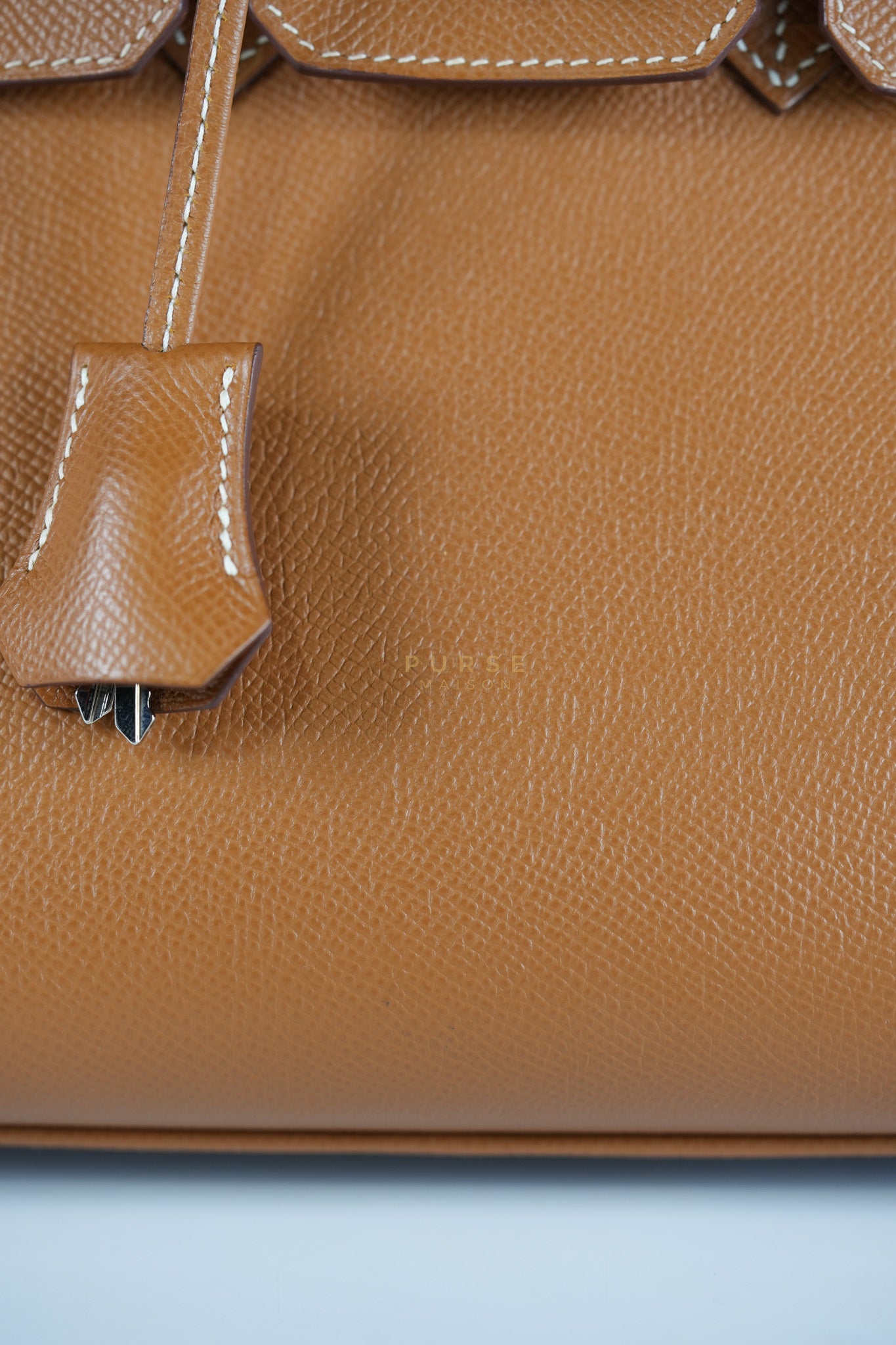 Bikrin 25 Sellier in Gold Epsom Leather and Palladium Hardware Stamp U (2022) | Purse Maison Luxury Bags Shop