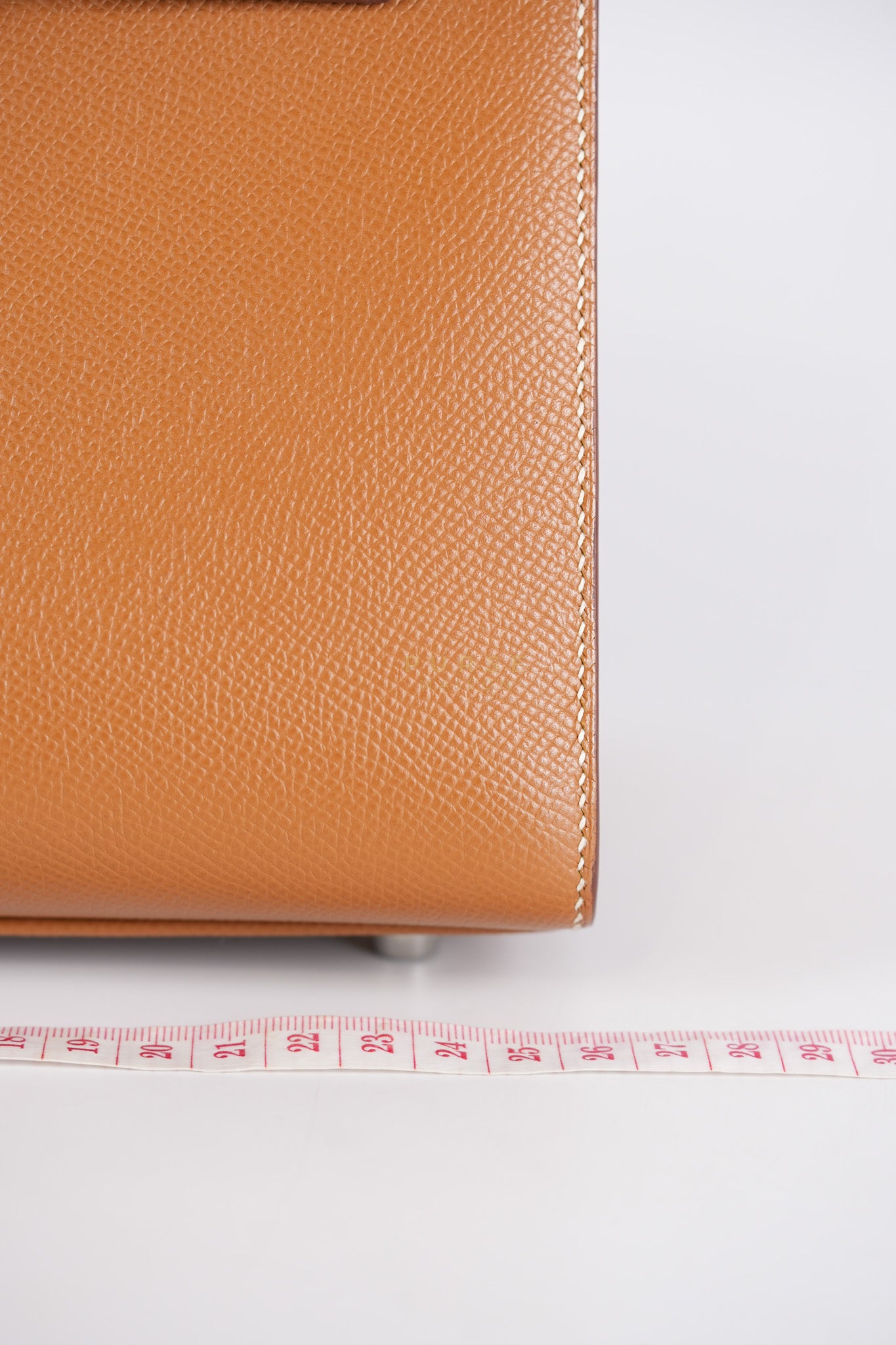 Bikrin 25 Sellier in Gold Epsom Leather and Palladium Hardware Stamp U (2022) | Purse Maison Luxury Bags Shop