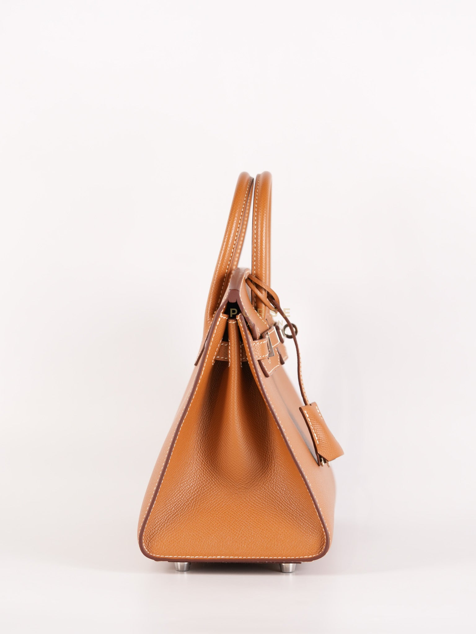 Bikrin 25 Sellier in Gold Epsom Leather and Palladium Hardware Stamp U (2022) | Purse Maison Luxury Bags Shop