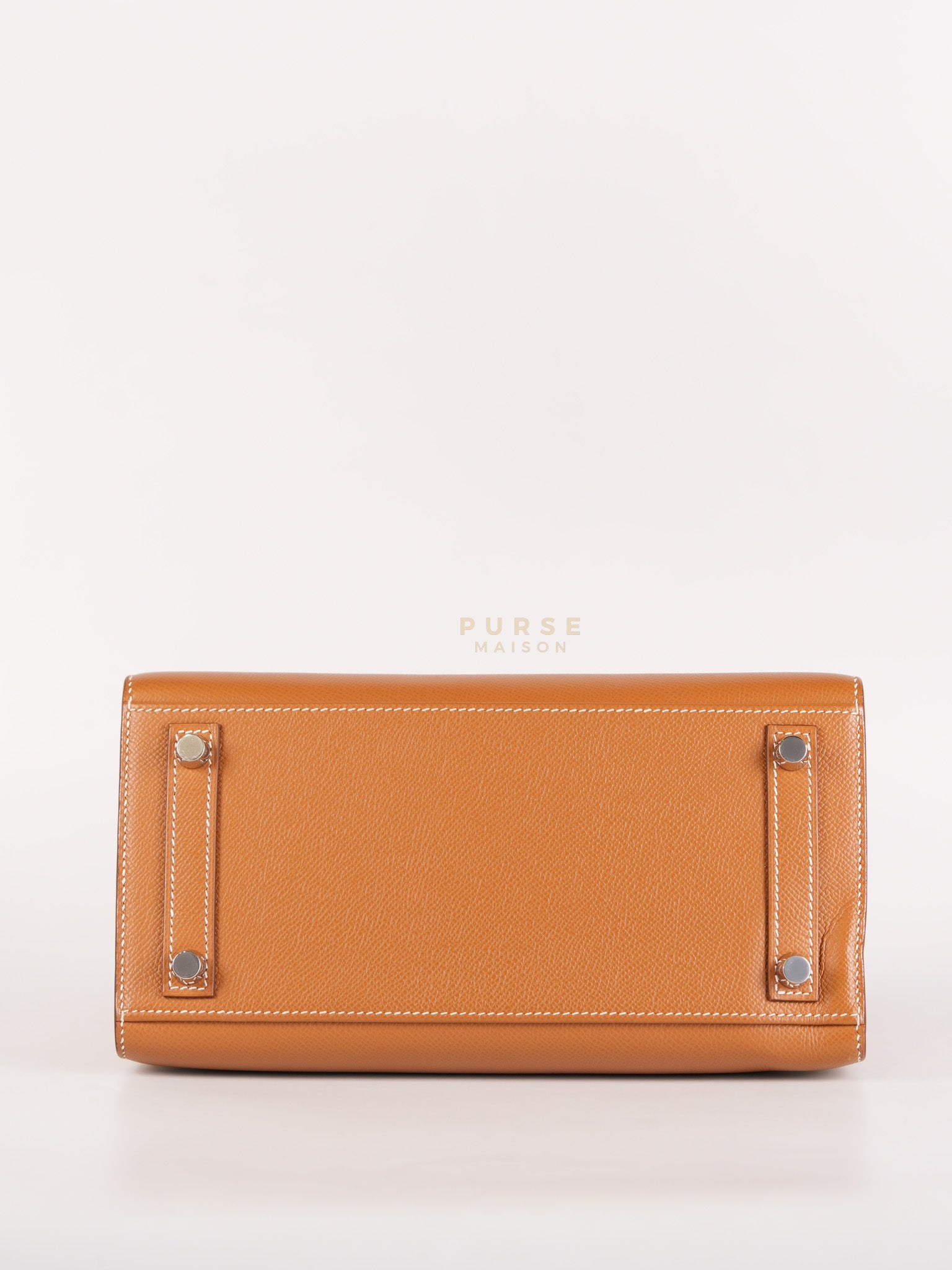 Bikrin 25 Sellier in Gold Epsom Leather and Palladium Hardware Stamp U (2022) | Purse Maison Luxury Bags Shop