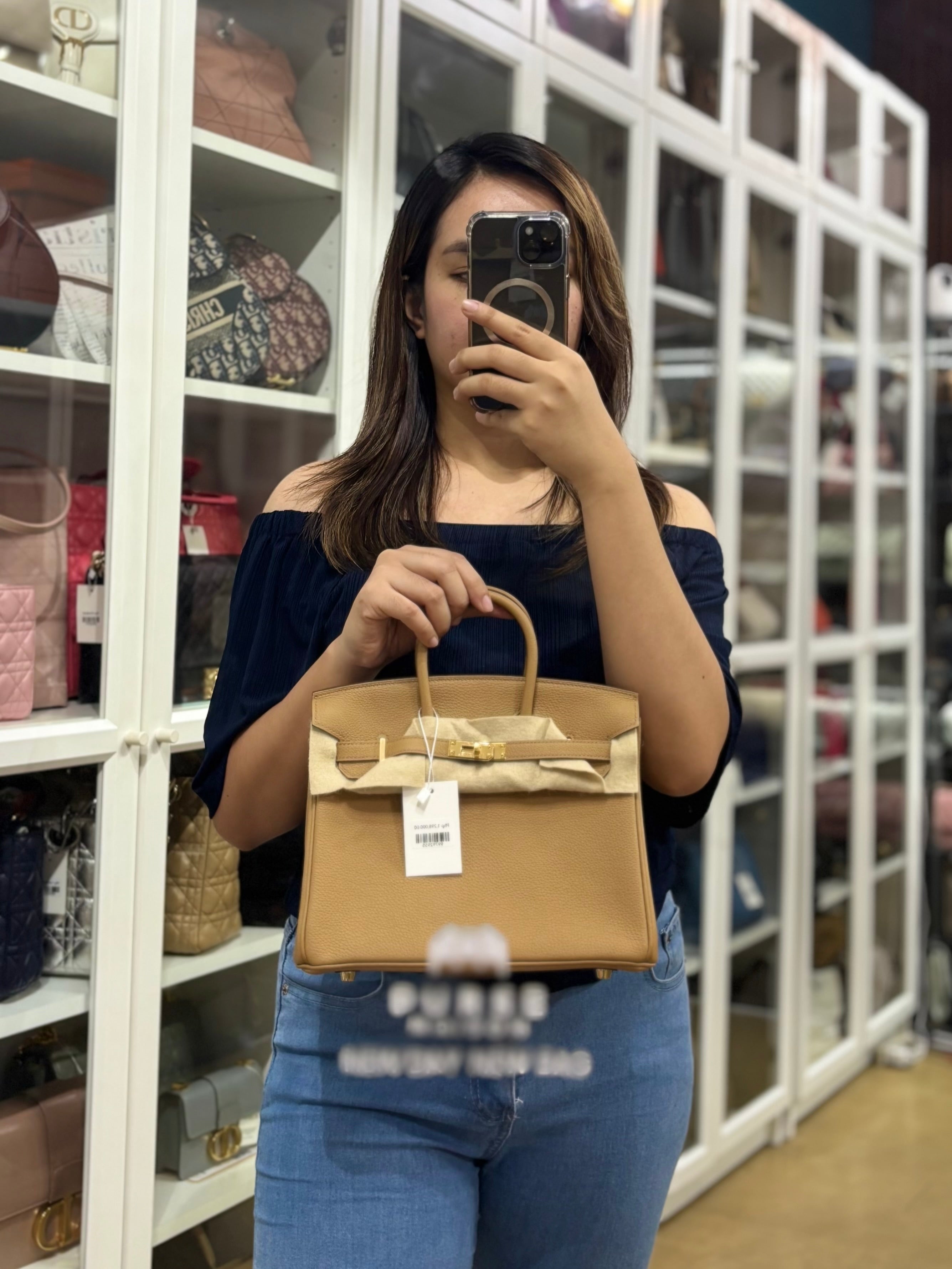 Birkin 25 Biscuit Togo Leather in Gold Hardware Stamp Z (2021) | Purse Maison Luxury Bags Shop