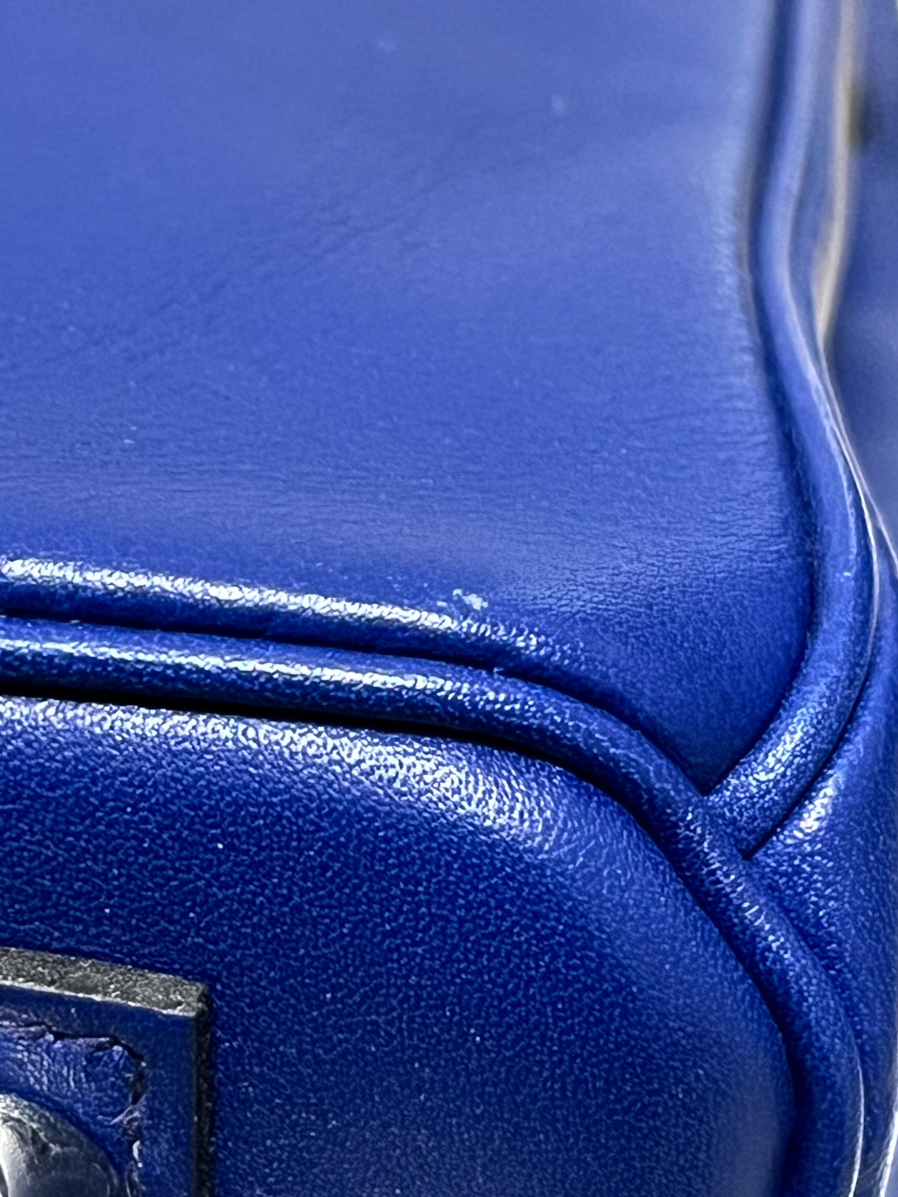 Birkin 25 Blue Saphire Swift Leather in Palladium Hardware Stamp X (2016) | Purse Maison Luxury Bags Shop