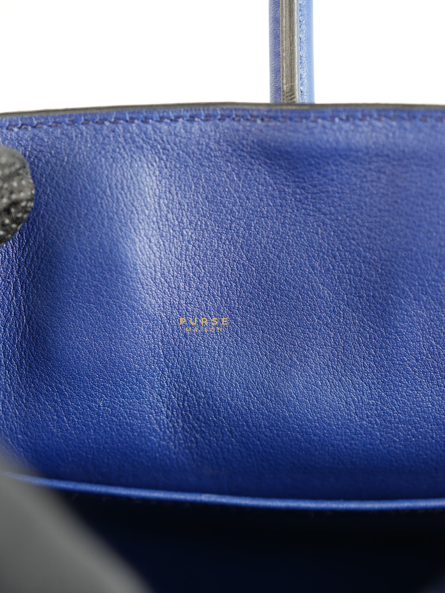 Birkin 25 Blue Saphire Swift Leather in Palladium Hardware Stamp X (2016) | Purse Maison Luxury Bags Shop
